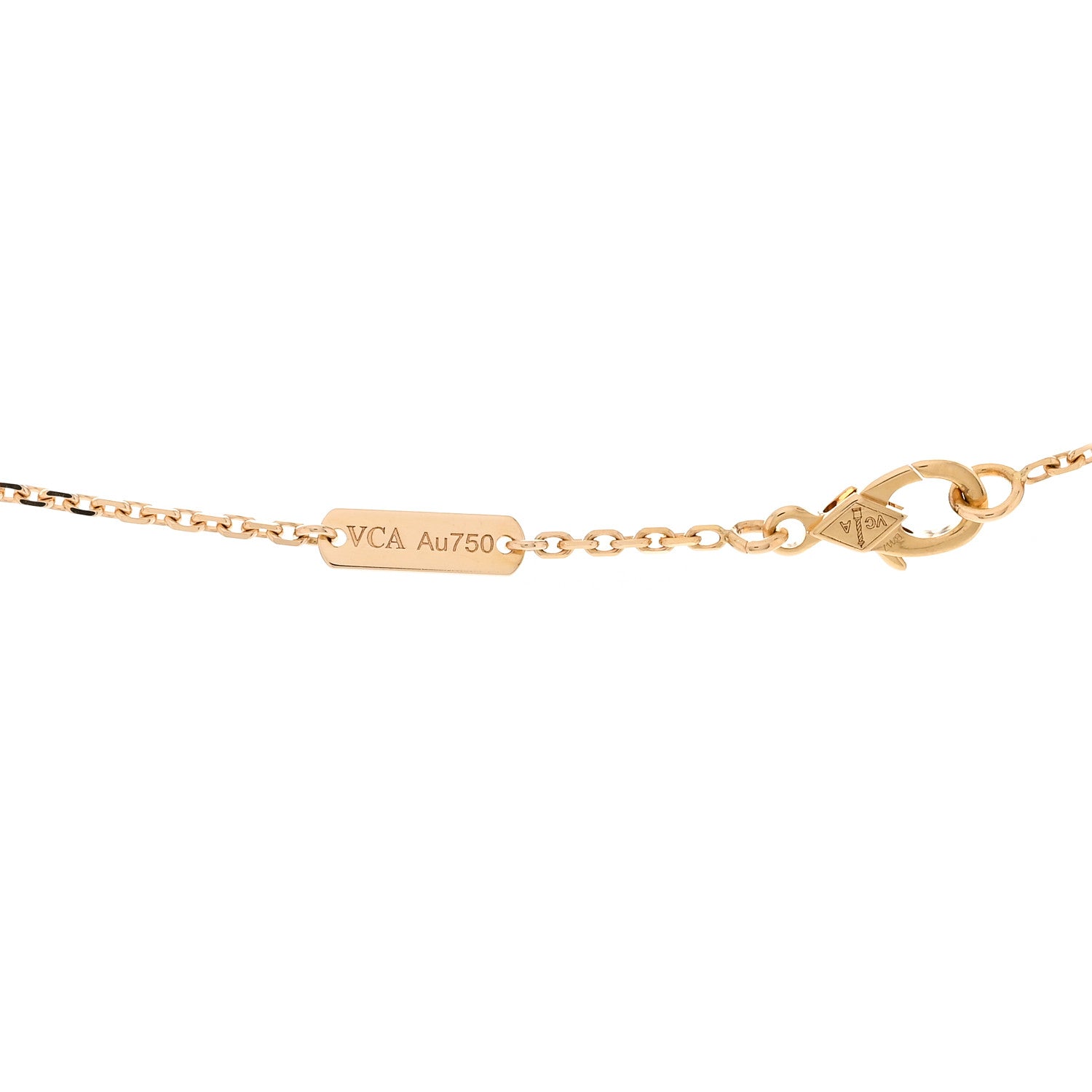 Van Cleef & Arpels 18K Yellow Gold Carnelian Vintage Alhambra Pendant Necklace 4 of 5