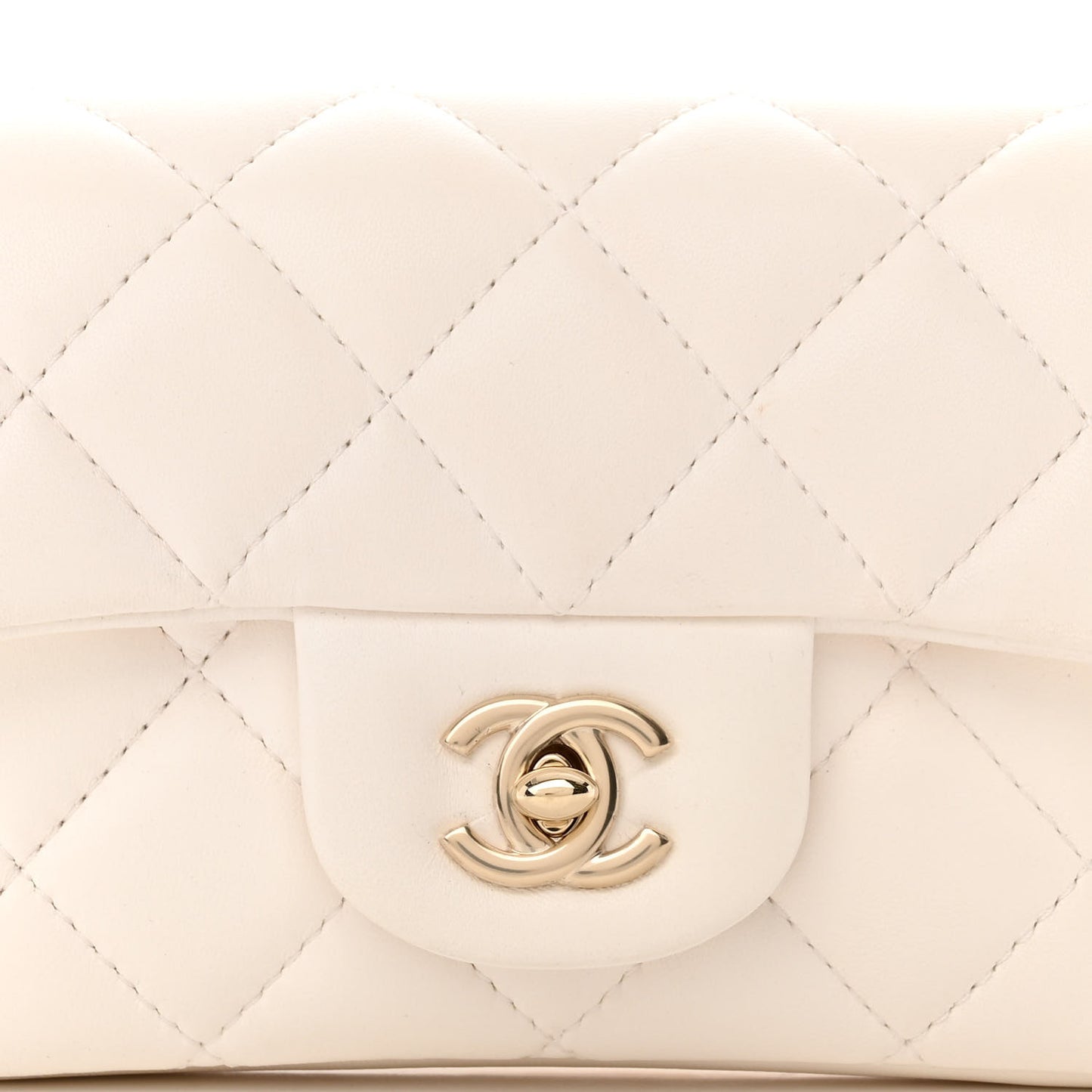 Lambskin Quilted Mini My Precious Waist Bag White