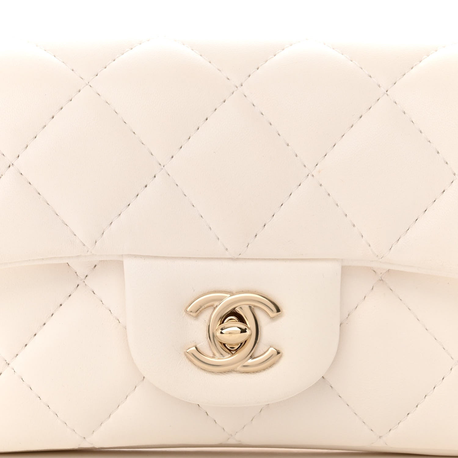 Chanel Lambskin Quilted Mini My Precious Waist Bag White 8 of 13