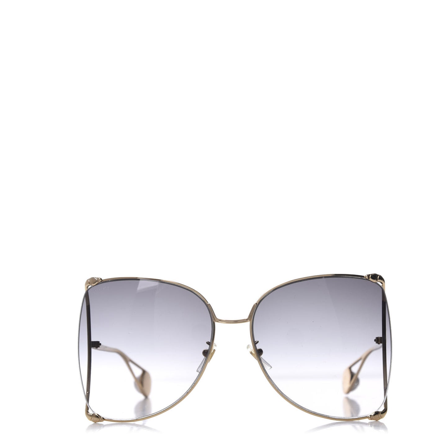 Oversized Round Sunglasses GG0252S Gold Grey