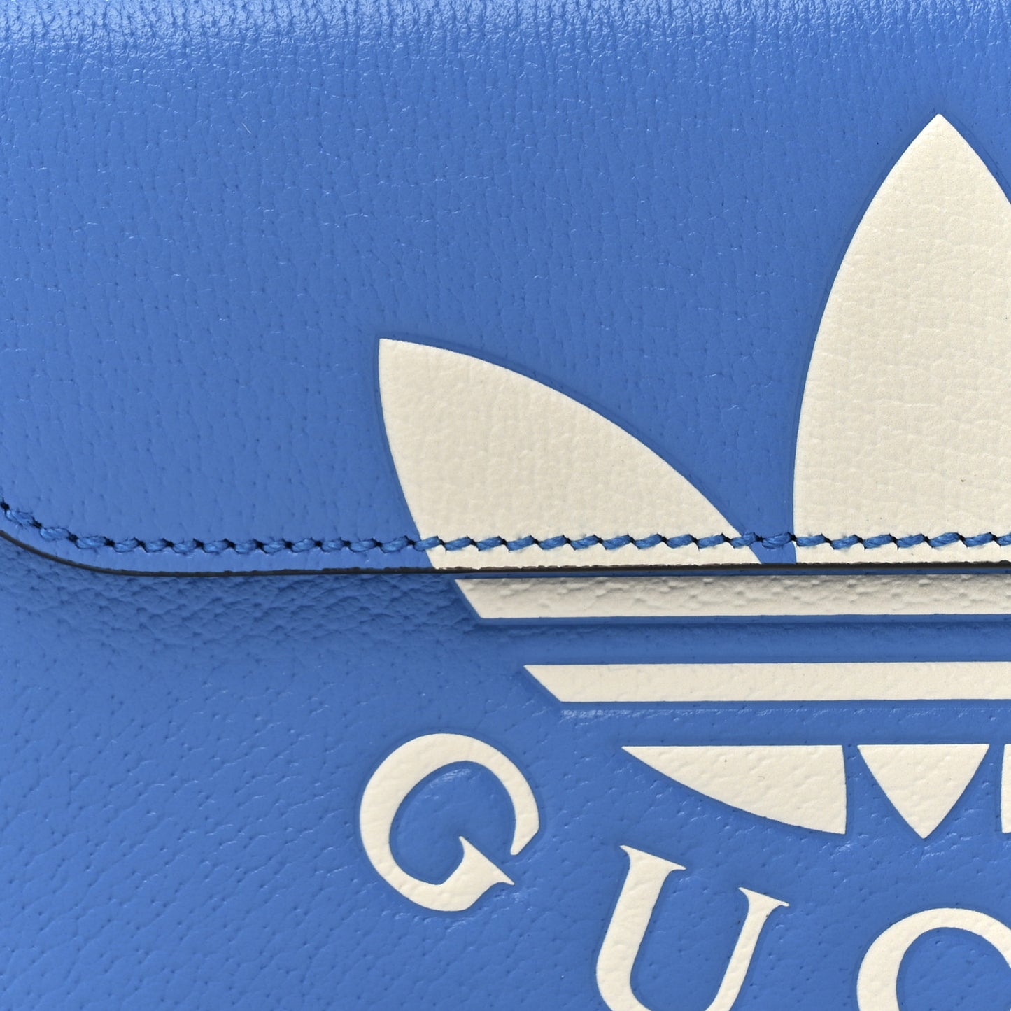 X ADIDAS Textured Dollar Calfskin Belt Bag Blue