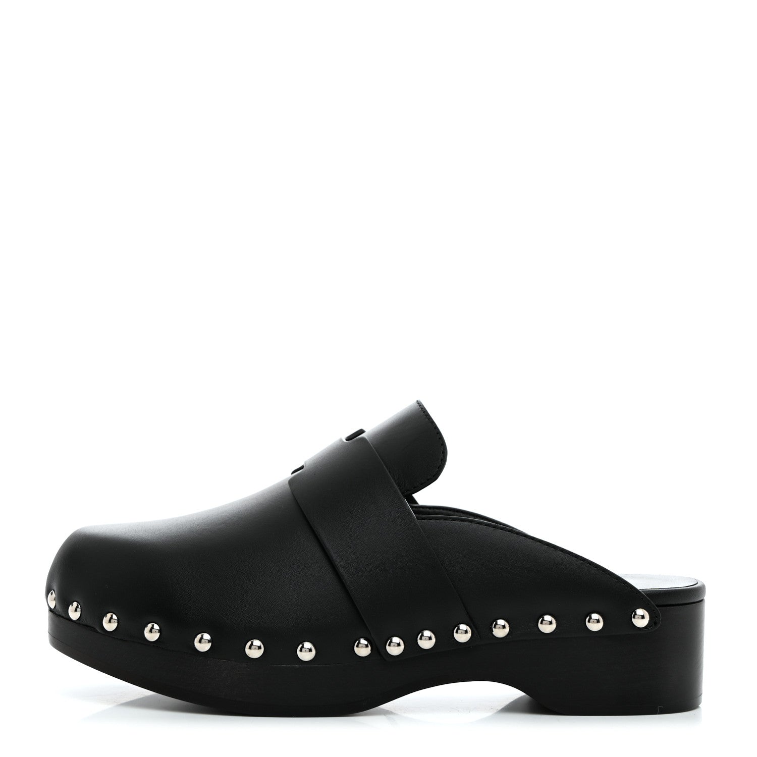 Hermes Calfskin Calya Mules 35 Black 1 of 8