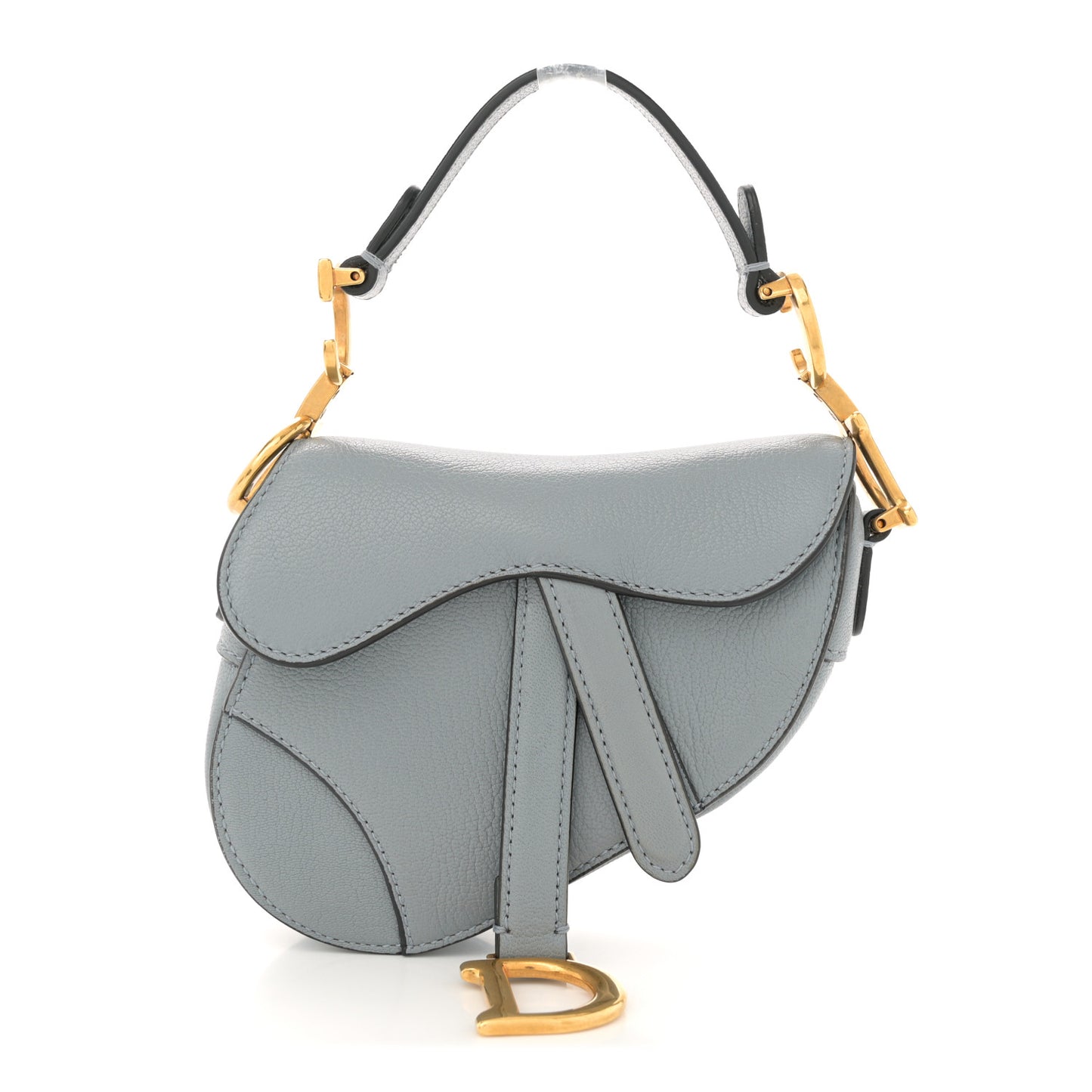 Goatskin Micro Saddle Bag Cloud Blue