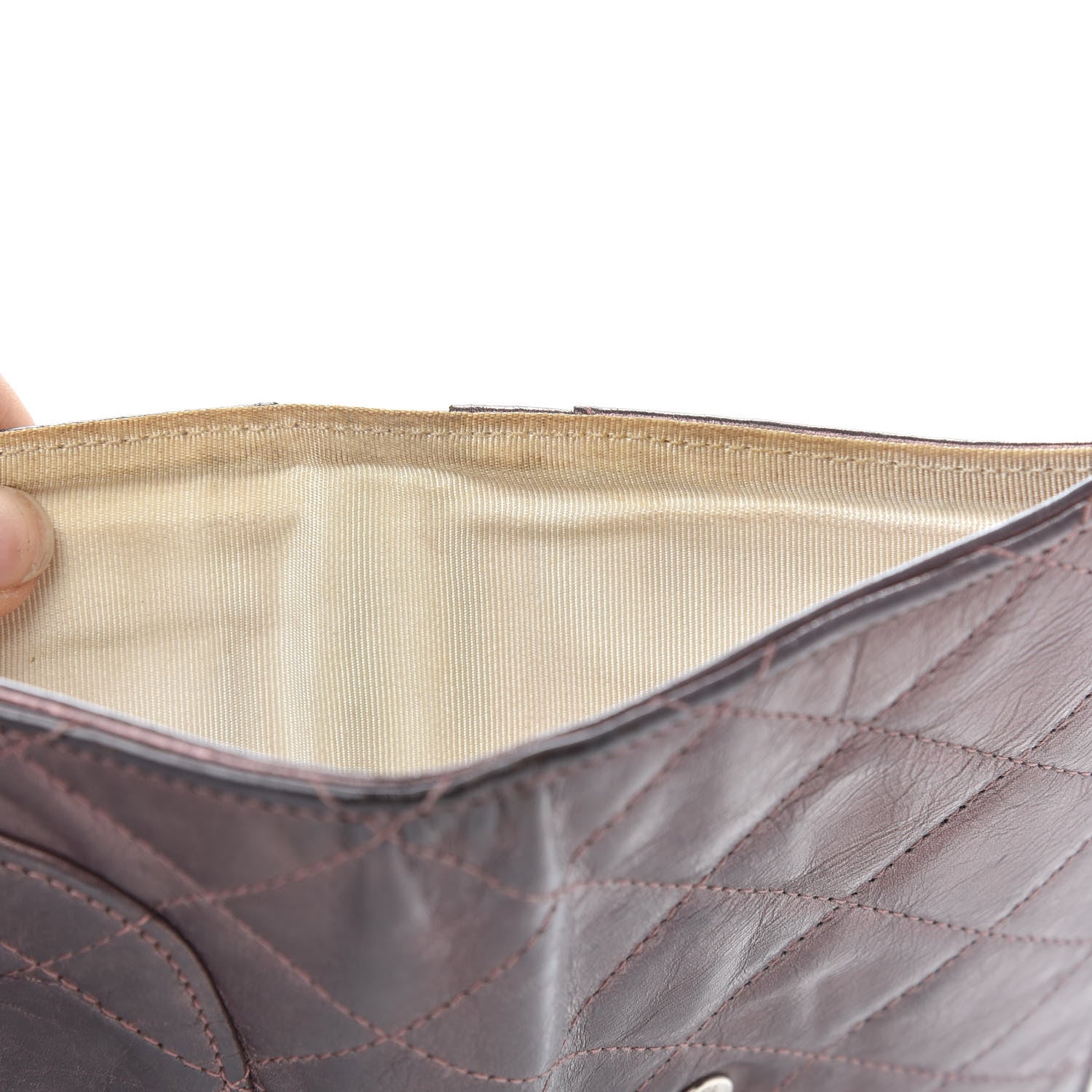 Chanel Metallic Aged Calfskin Quilted Reissue Long Flap Wallet Purple 11 of 12