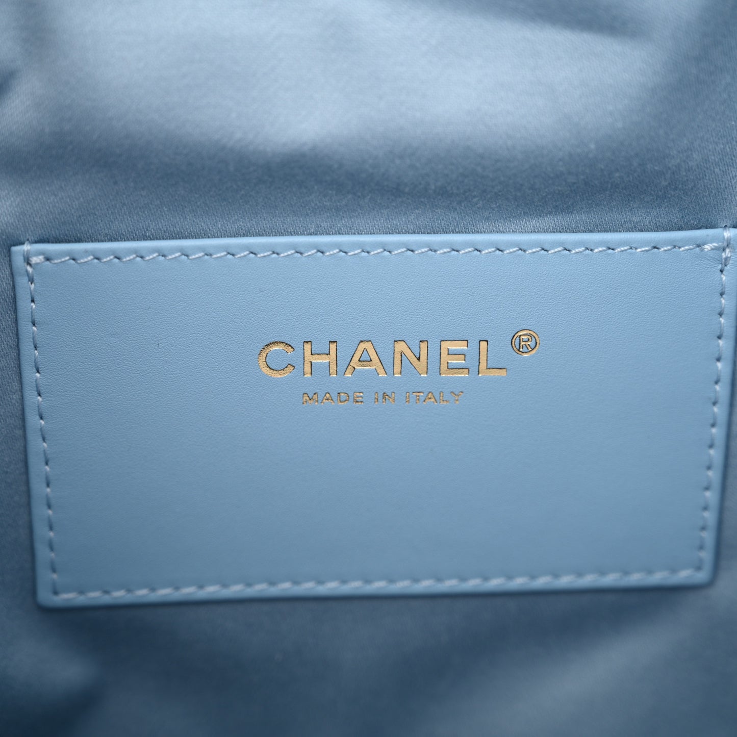 Washed Denim Quilted Medium Chanel 25 Handbag Blue
