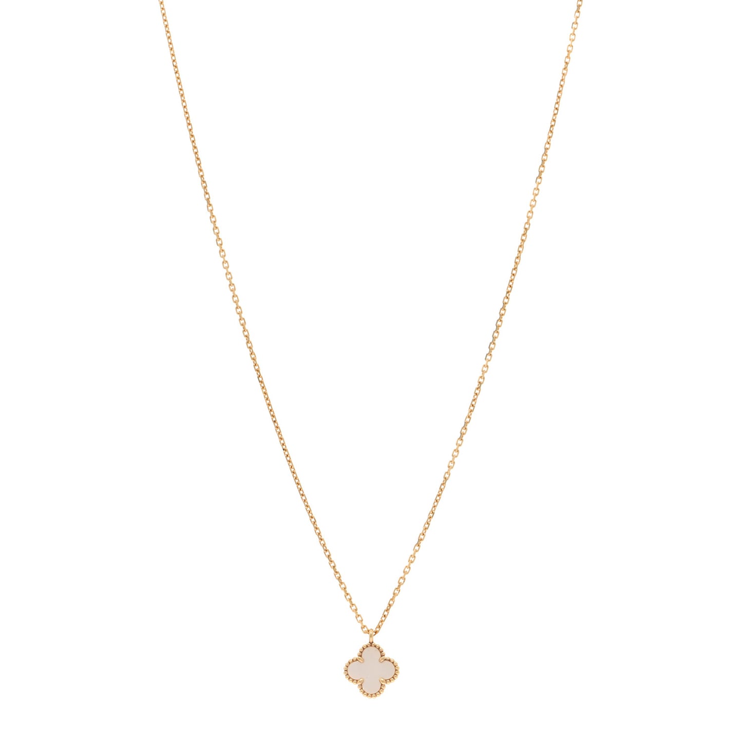 18K Yellow Gold Mother of Pearl Sweet Alhambra Pendant Necklace