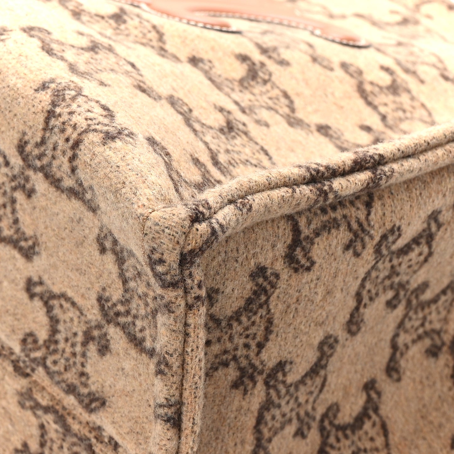 Canvas Calfskin Triomphe Large Cabas Thais Camel