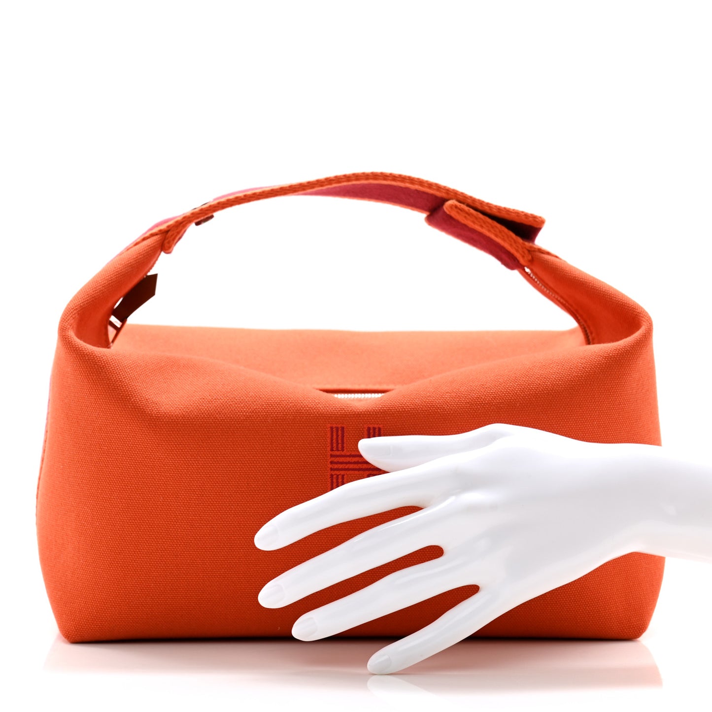 Canvas Large Bride-A-Brac Pouch Orange Feu Burgundy