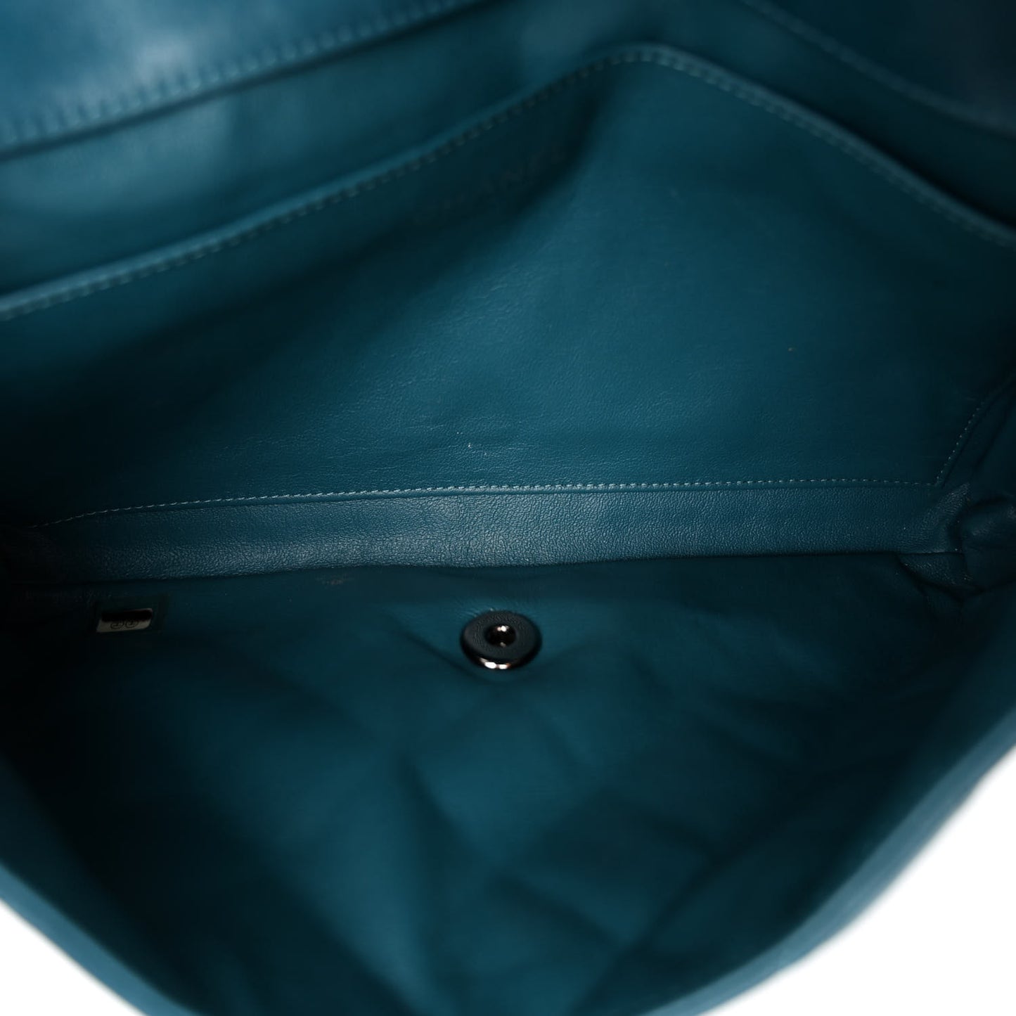 Lambskin Quilted Clutch with Chain Flap Turquoise