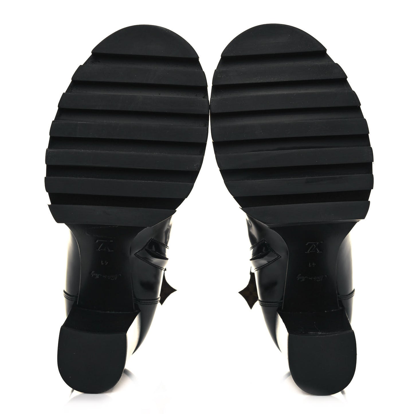 Patent Calfskin Monogram Star Trail Ankle Boots 41 Black