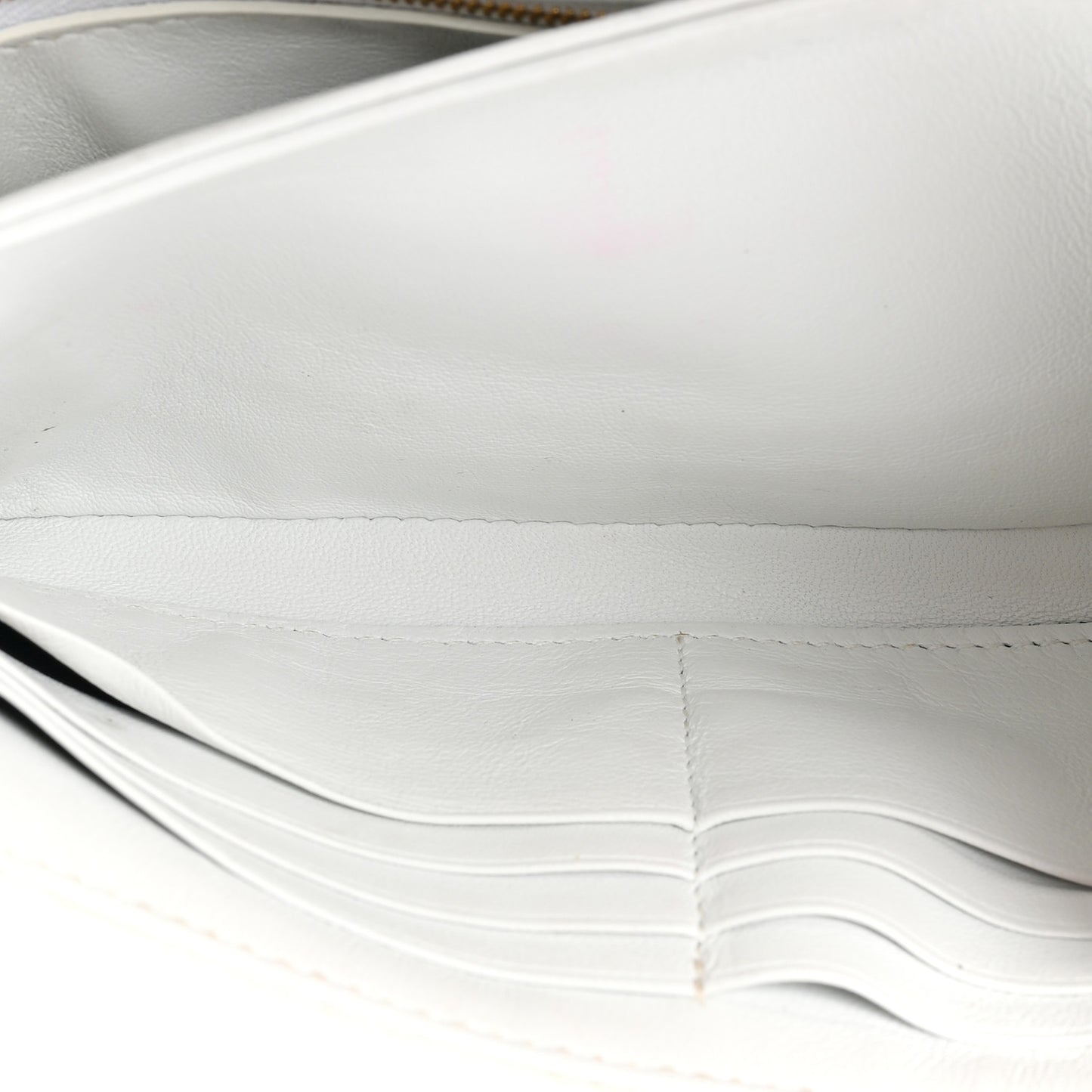 Shiny Extra Supple Calfskin Crocodile Embossed Small Triplet Bag Optic White