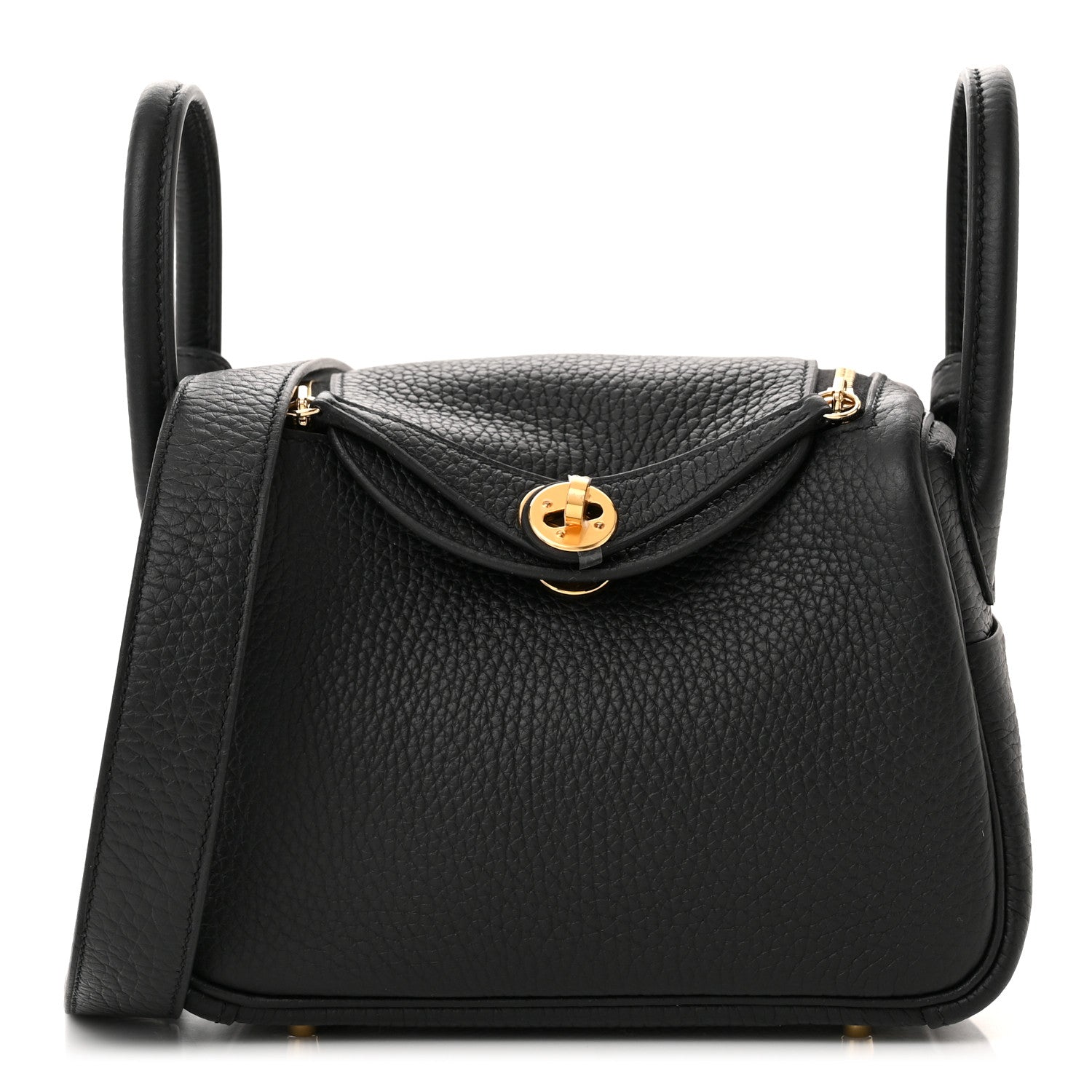 Hermes Taurillon Clemence Mini Lindy 20 Black 1 of 11