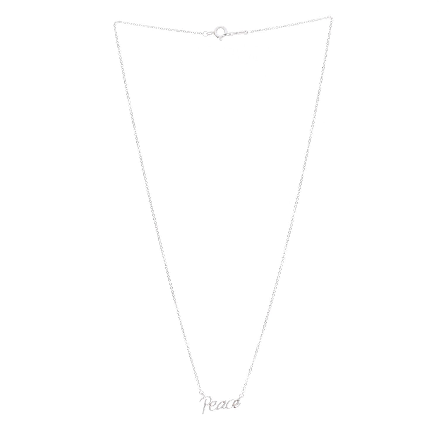 Tiffany Sterling Silver Paloma's Graffiti Peace Necklace 3 of 6
