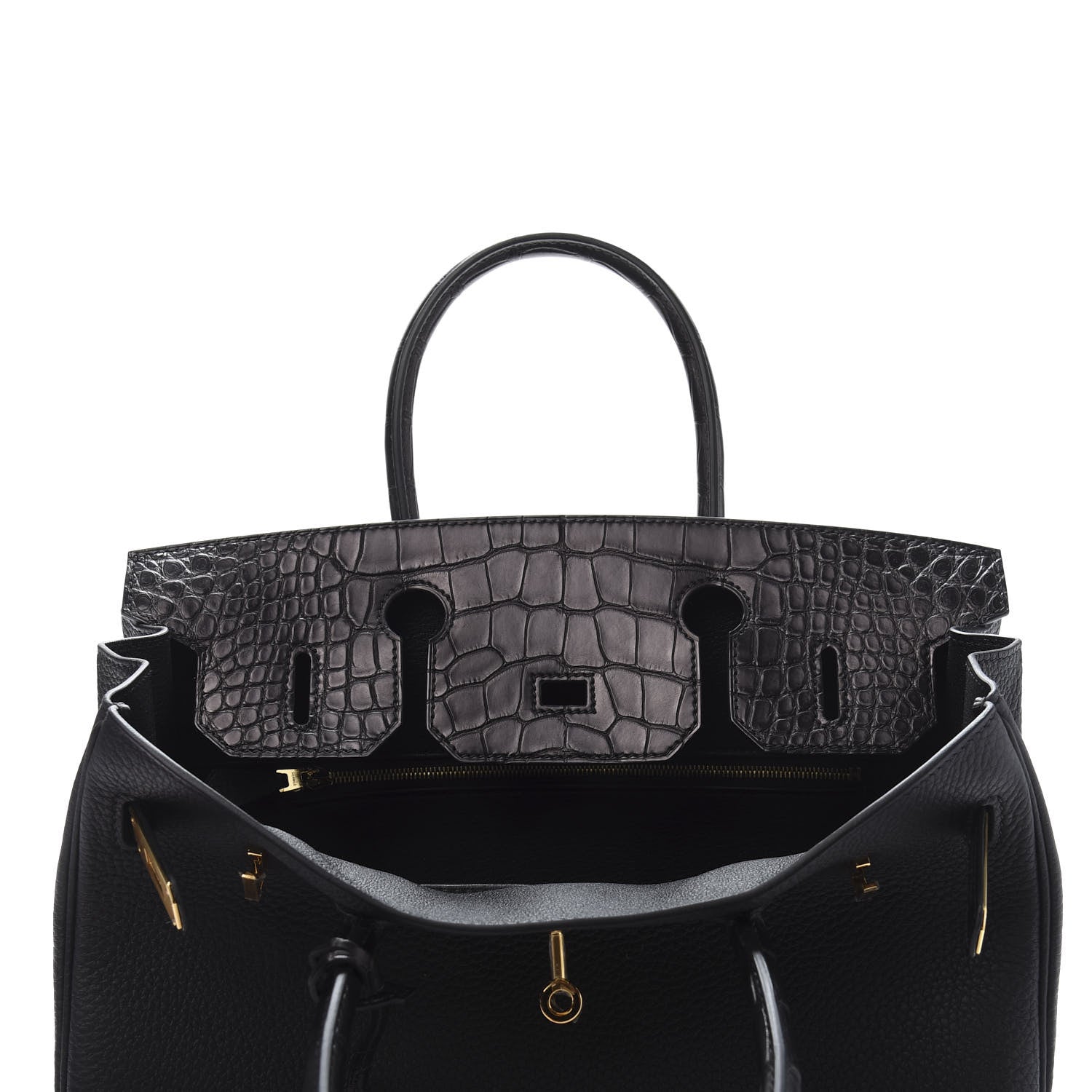 Hermes Togo Matte Alligator Birkin Touch 30 Black 16 of 35