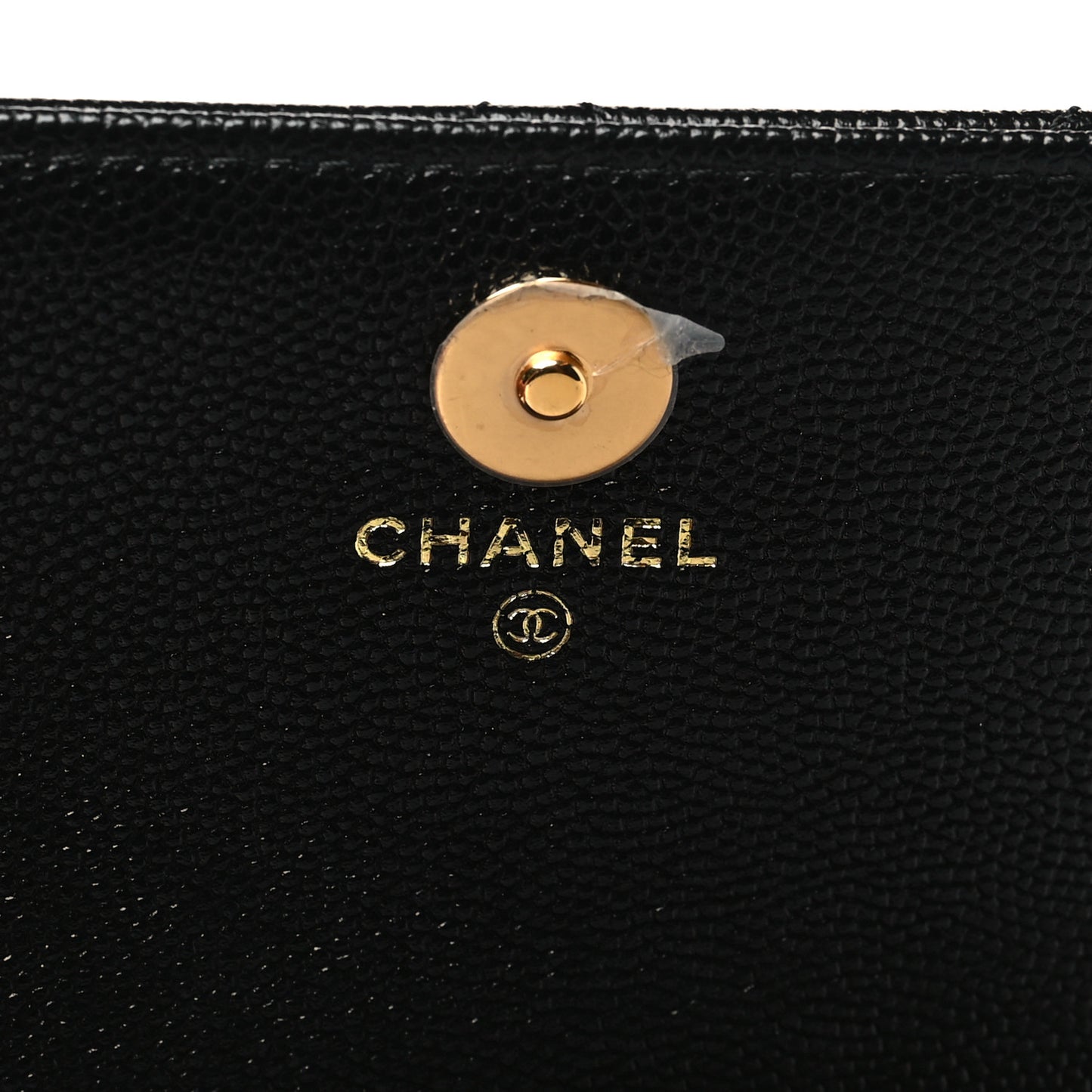 Caviar Quilted Mini Flap Clutch With Chain Black