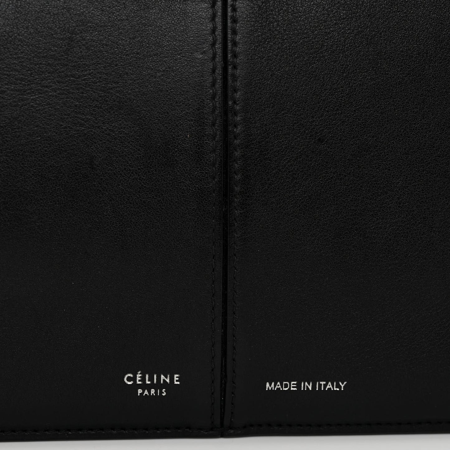 Smooth Calfskin Tri-Fold Clutch on Chain Black