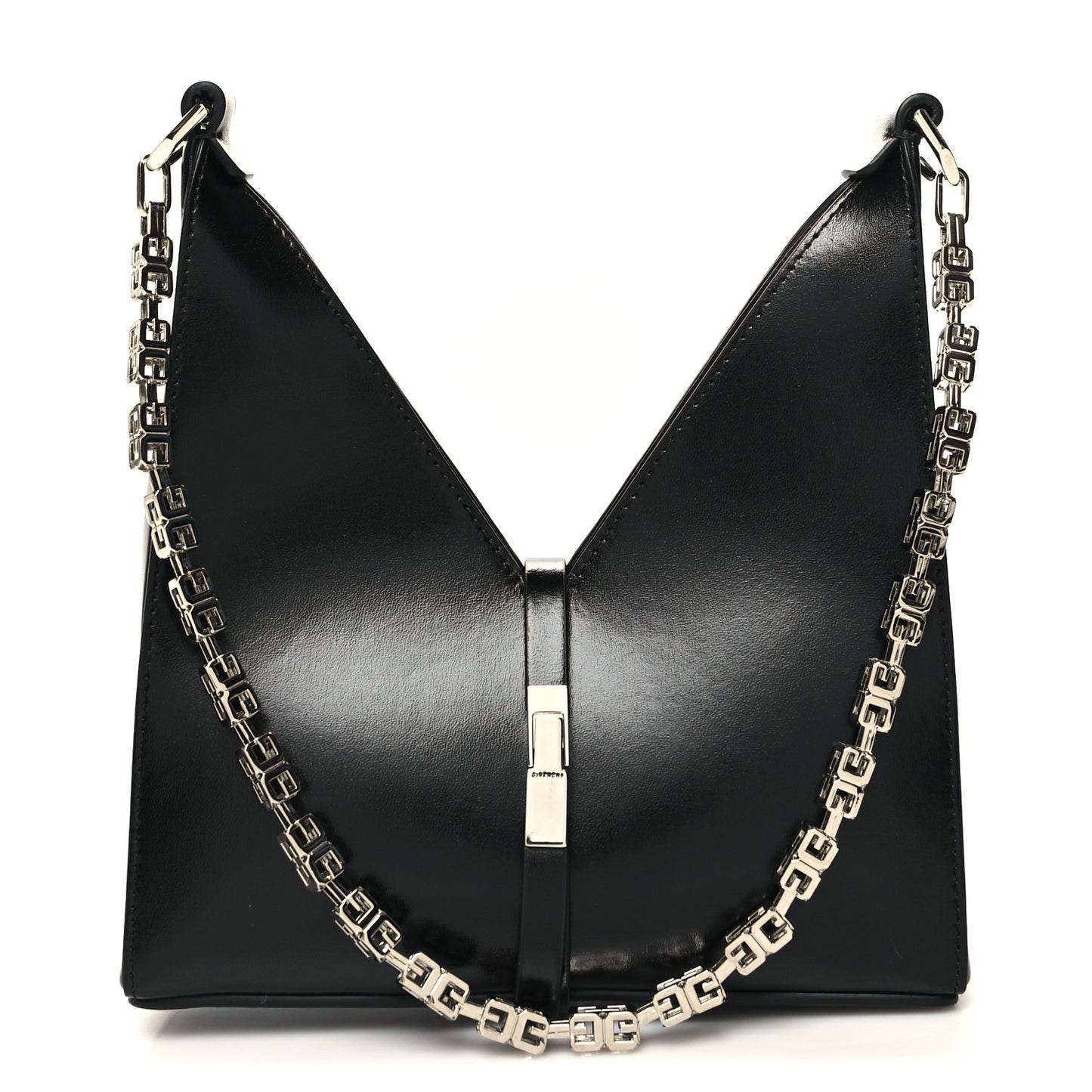 Box Calfskin Mini Cut Out Shoulder Bag Black