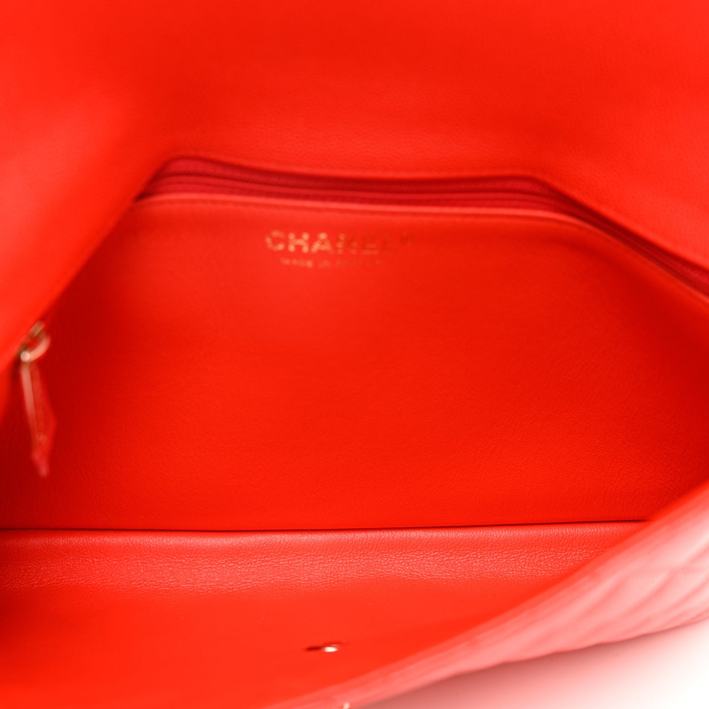 Caviar Quilted Flap Clutch Red