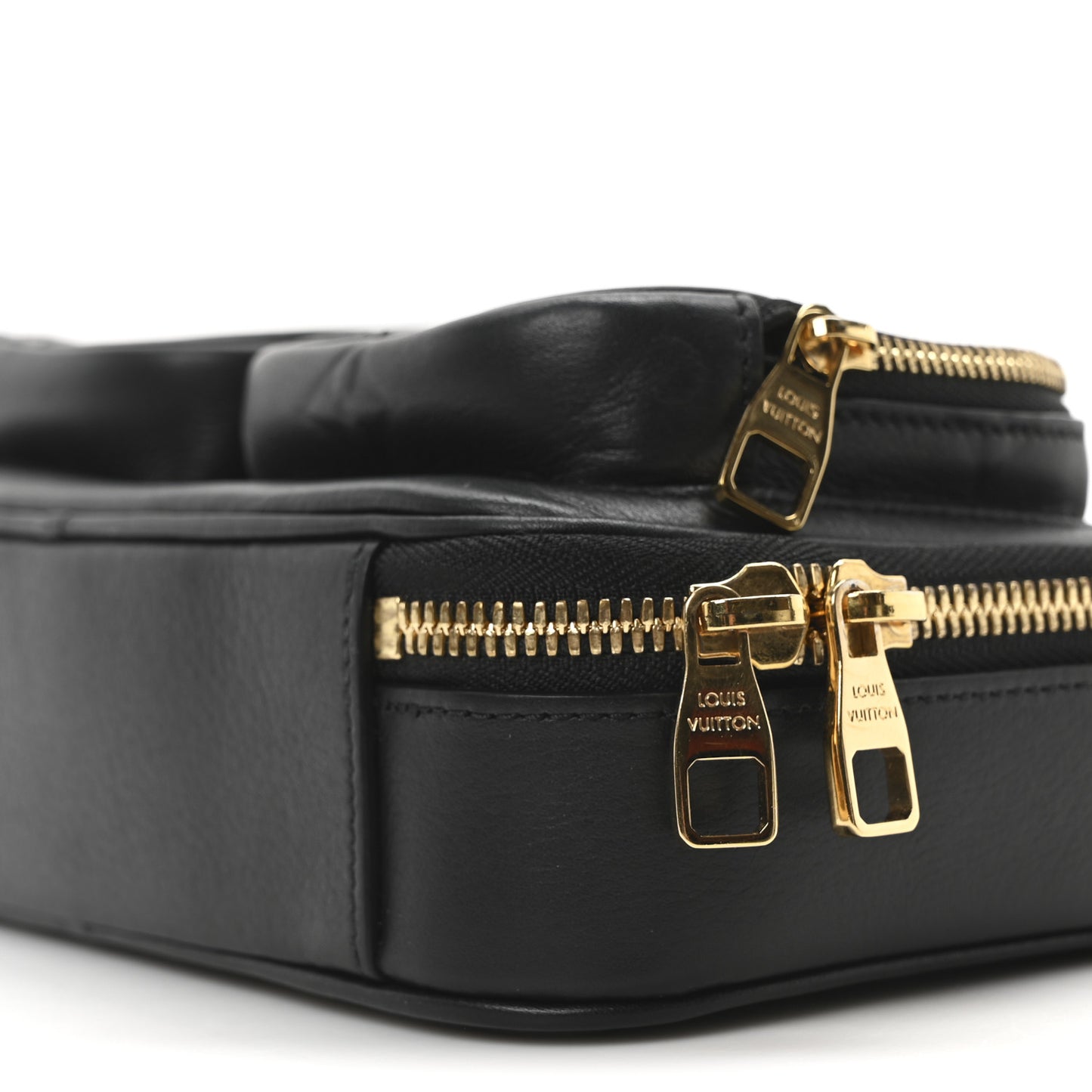 Calfskin Monogram Embossed Utility Crossbody Black