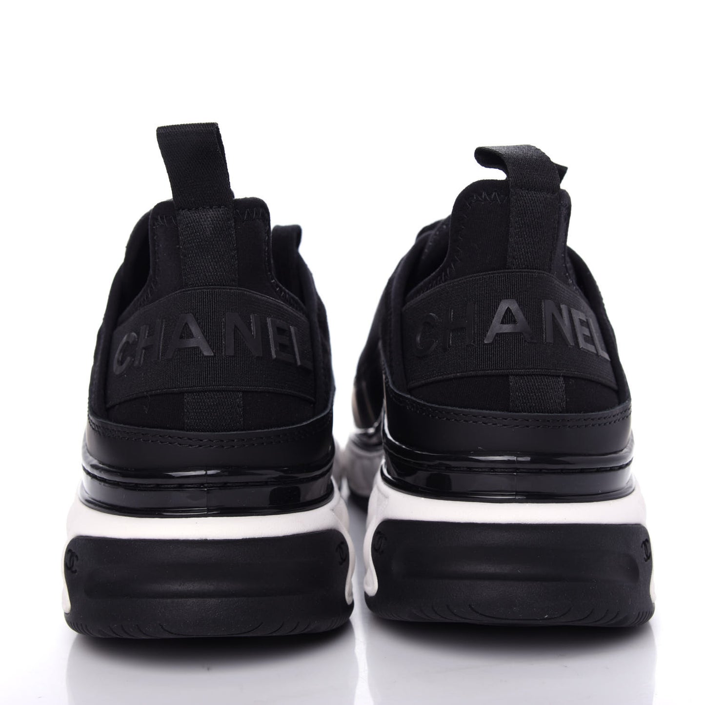 Velvet Calfskin Mixed Fibers CC Sneakers 38 Black