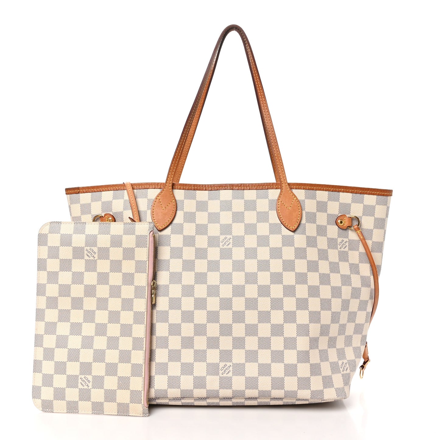 Damier Azur Neo Neverfull MM Rose Ballerine