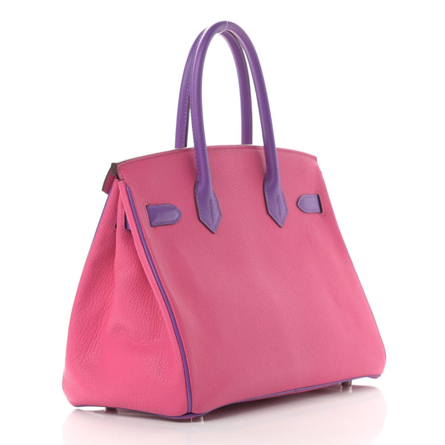 Chevre Bi-Color Horseshoe Birkin 30 Rose Shocking Iris