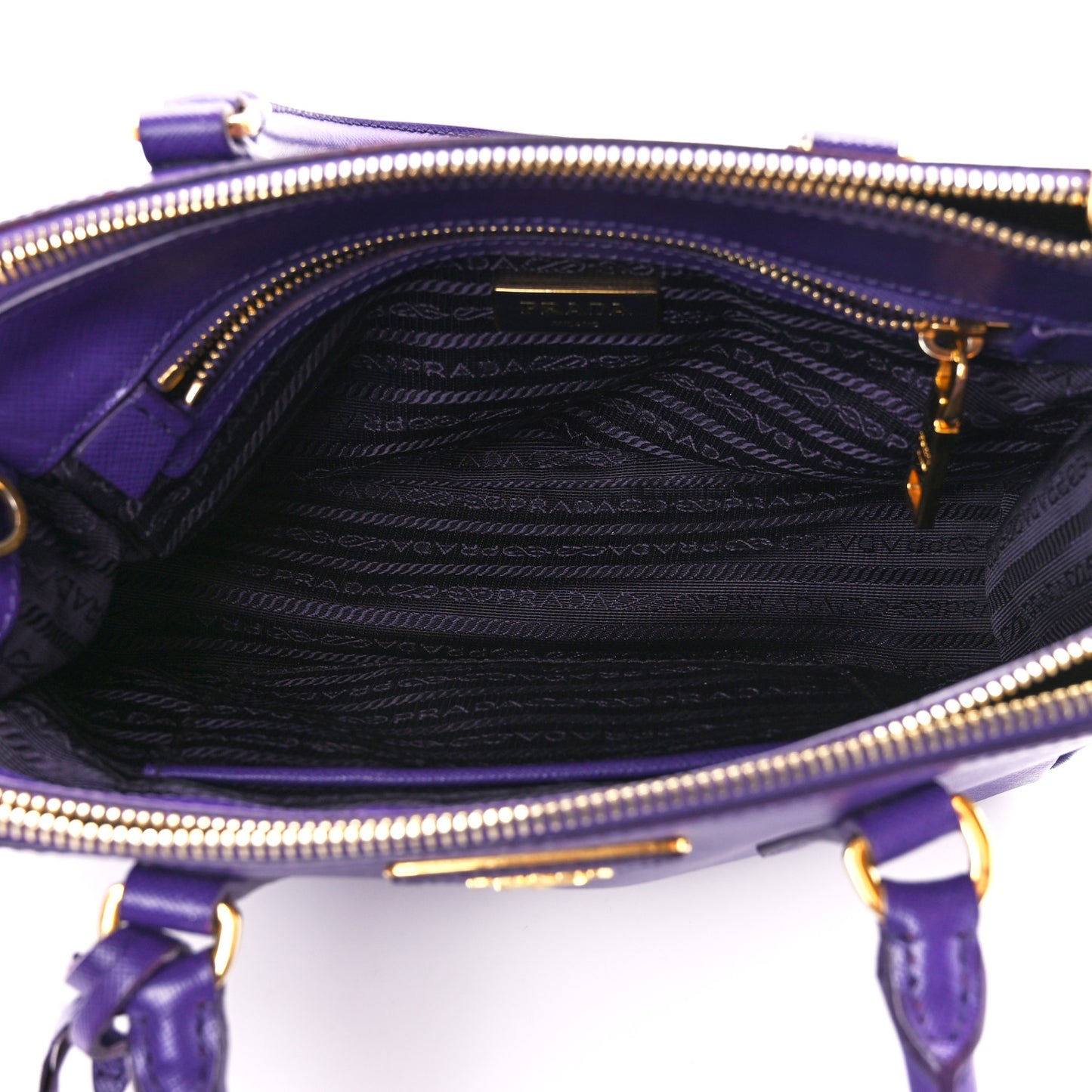 Saffiano Mini Galleria Double Zip Tote Viola