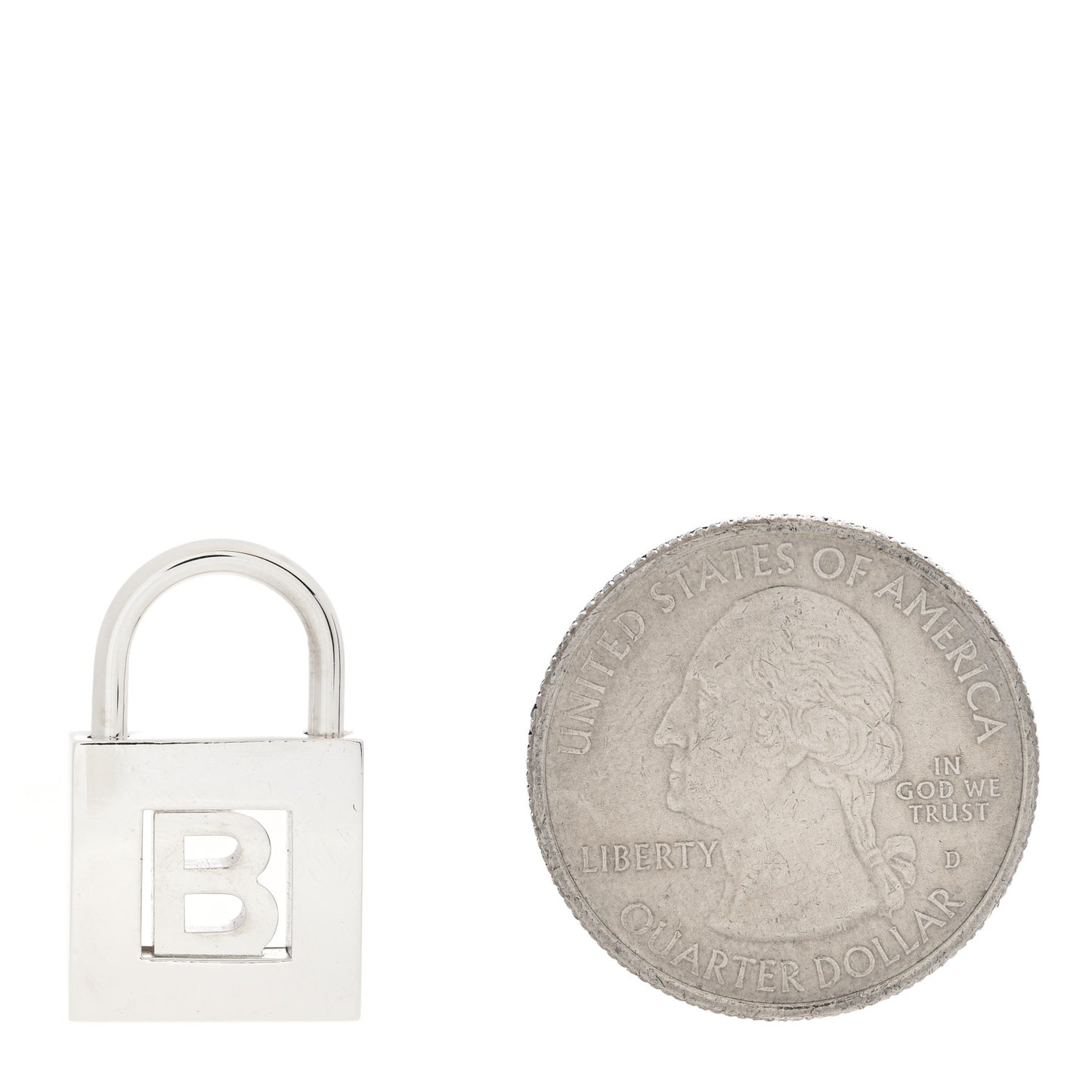 Sterling Silver Letter B Lock Charm Pendant