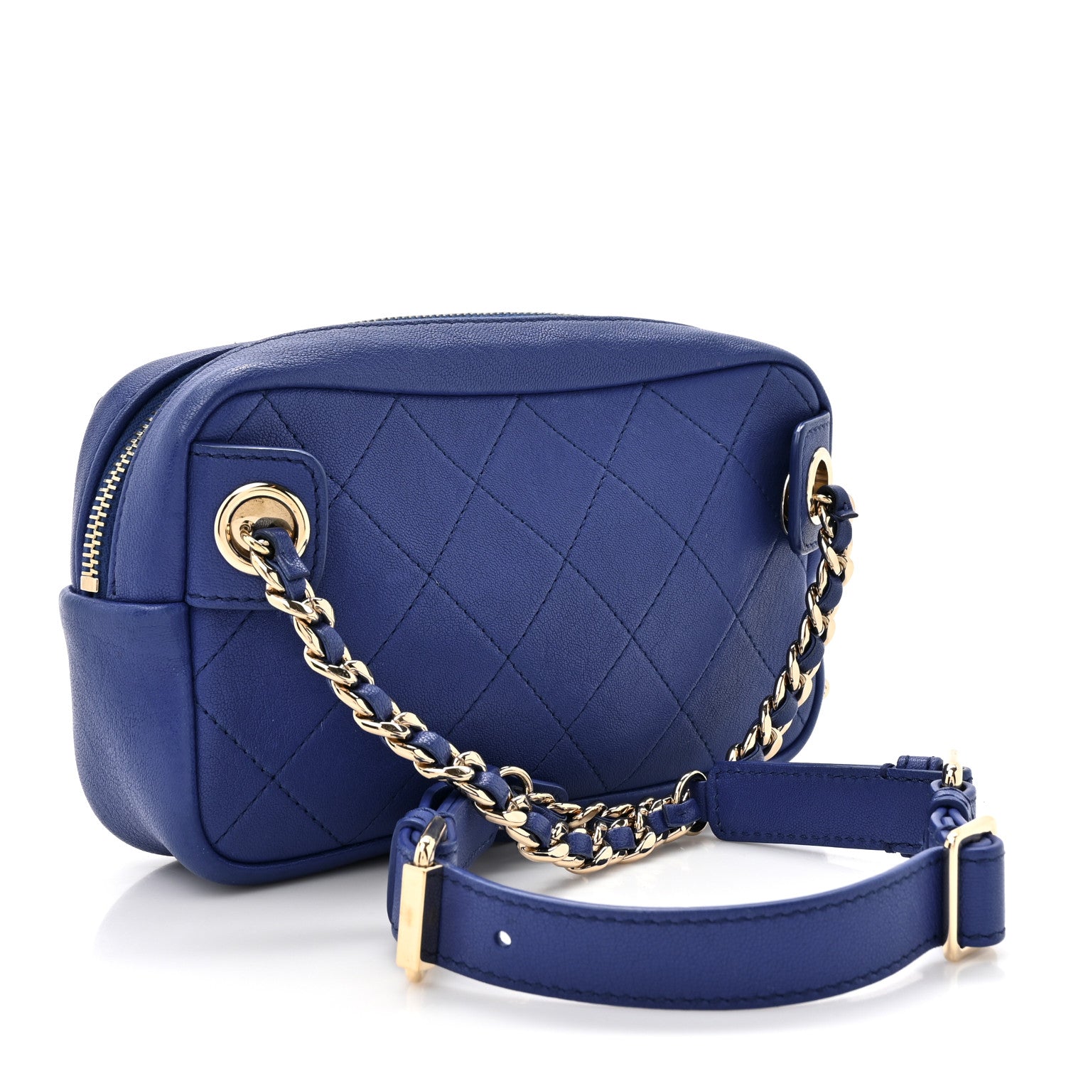 Chanel Calfskin Casual Trip Waist Bag Blue 3 of 9