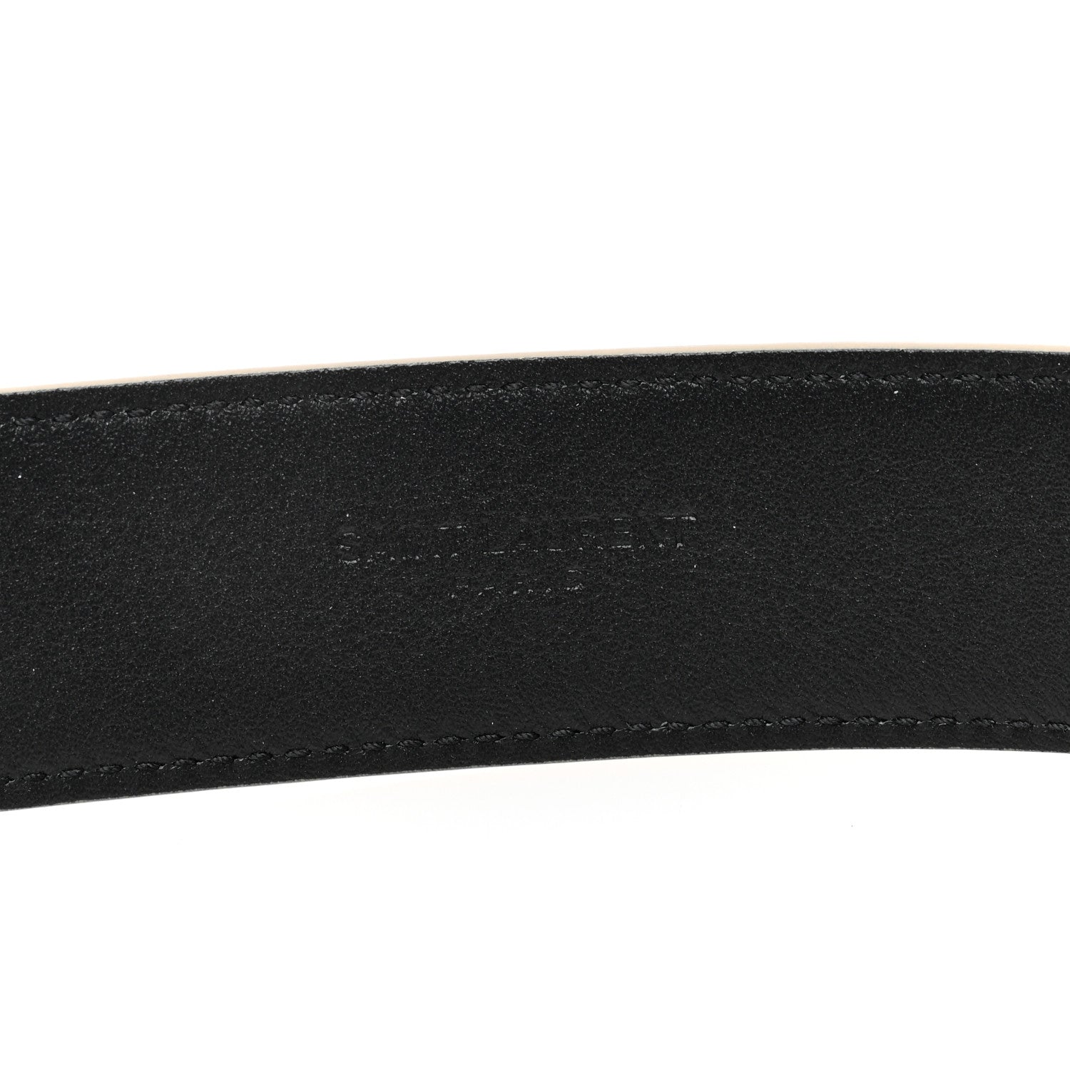 Saint Laurent Smooth Calfskin Monogram Square Buckle Belt 70 28 Dark Beige 3 of 5