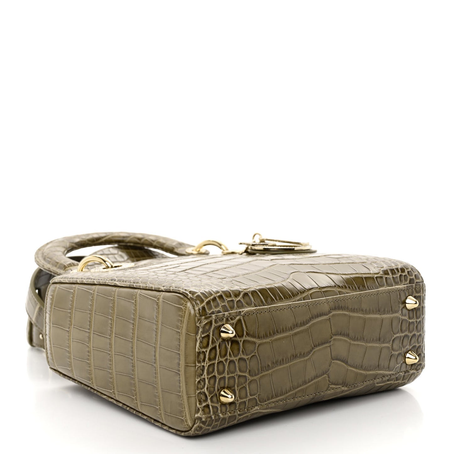 Alligator Swarovski Crystal Small Lady Dior Green