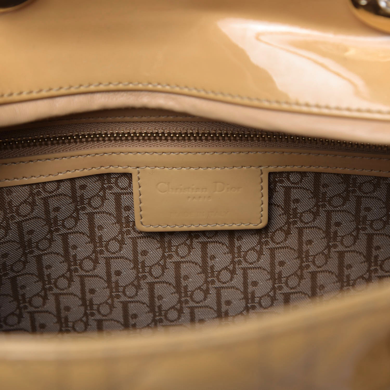Christian Dior Patent Cannage Large Lady Dior Beige 7 of 16