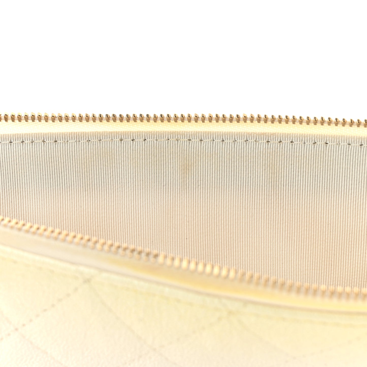 Iridescent Caviar Medium Night by the C Pouch Clutch White