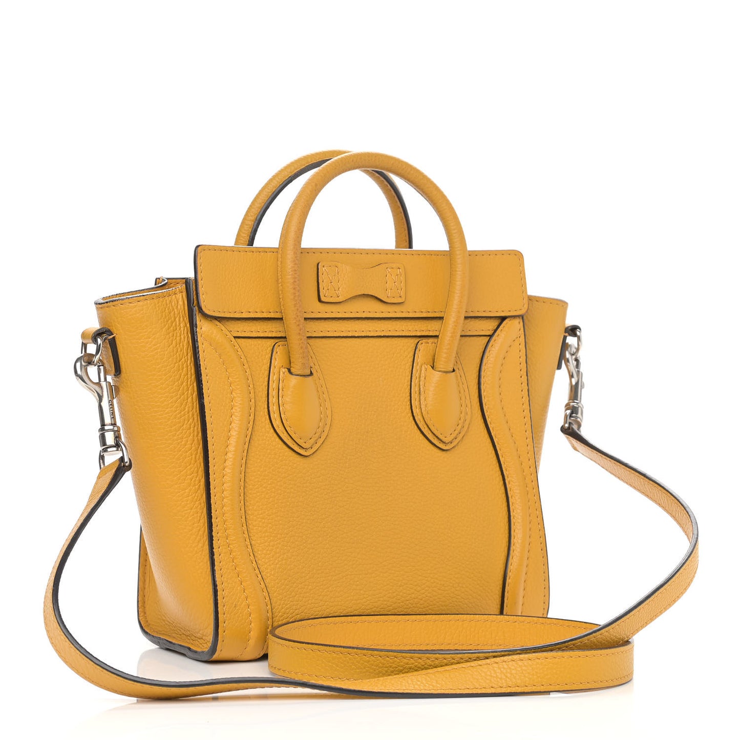 Drummed Calfskin Nano Luggage Ocre