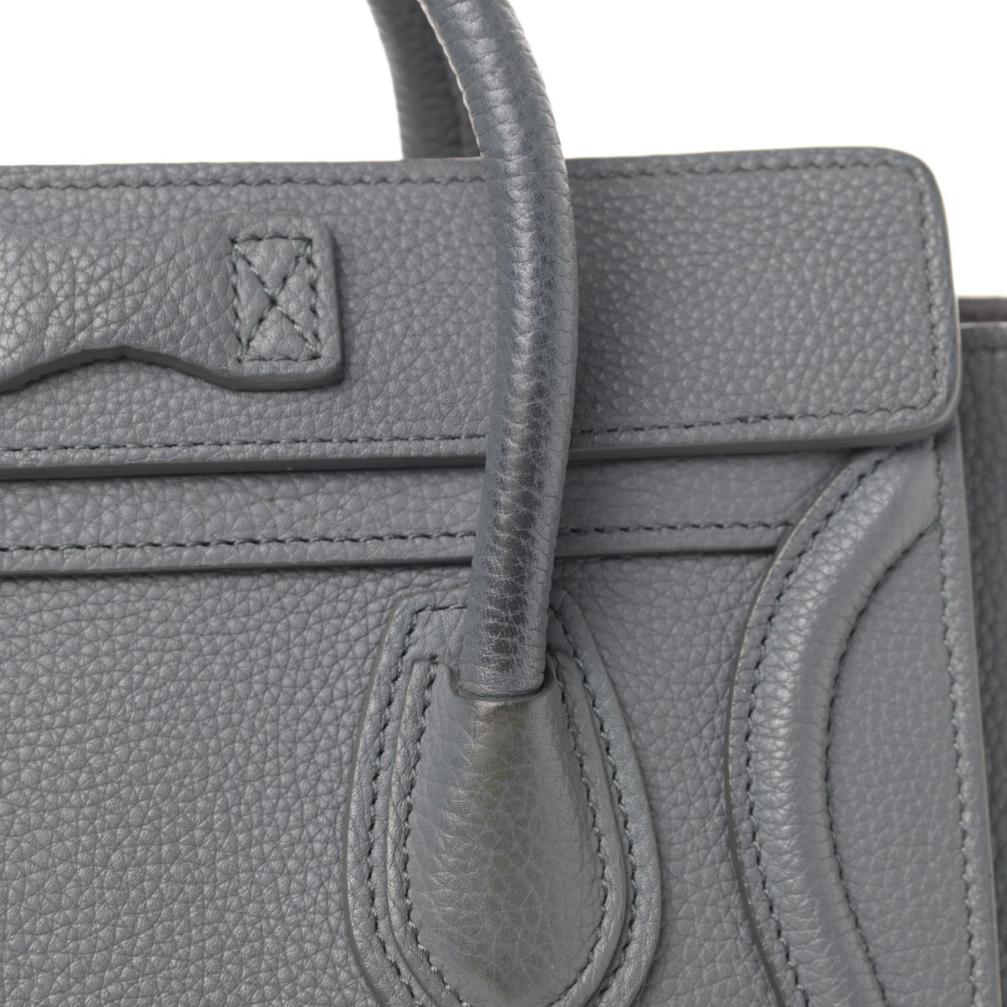 Drummed Calfskin Nano Luggage Kohl