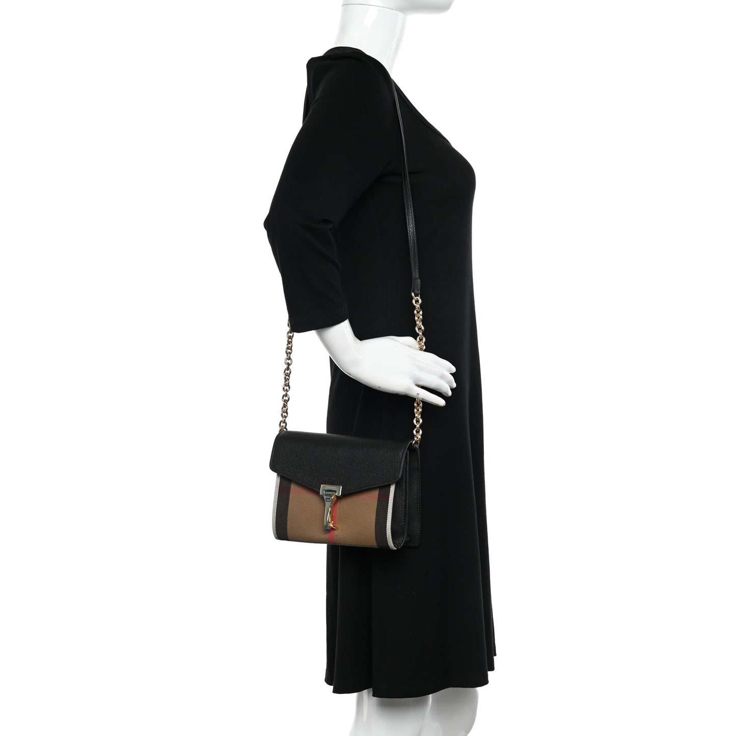 Derby Calfskin House Check Baby Macken Crossbody Bag Black