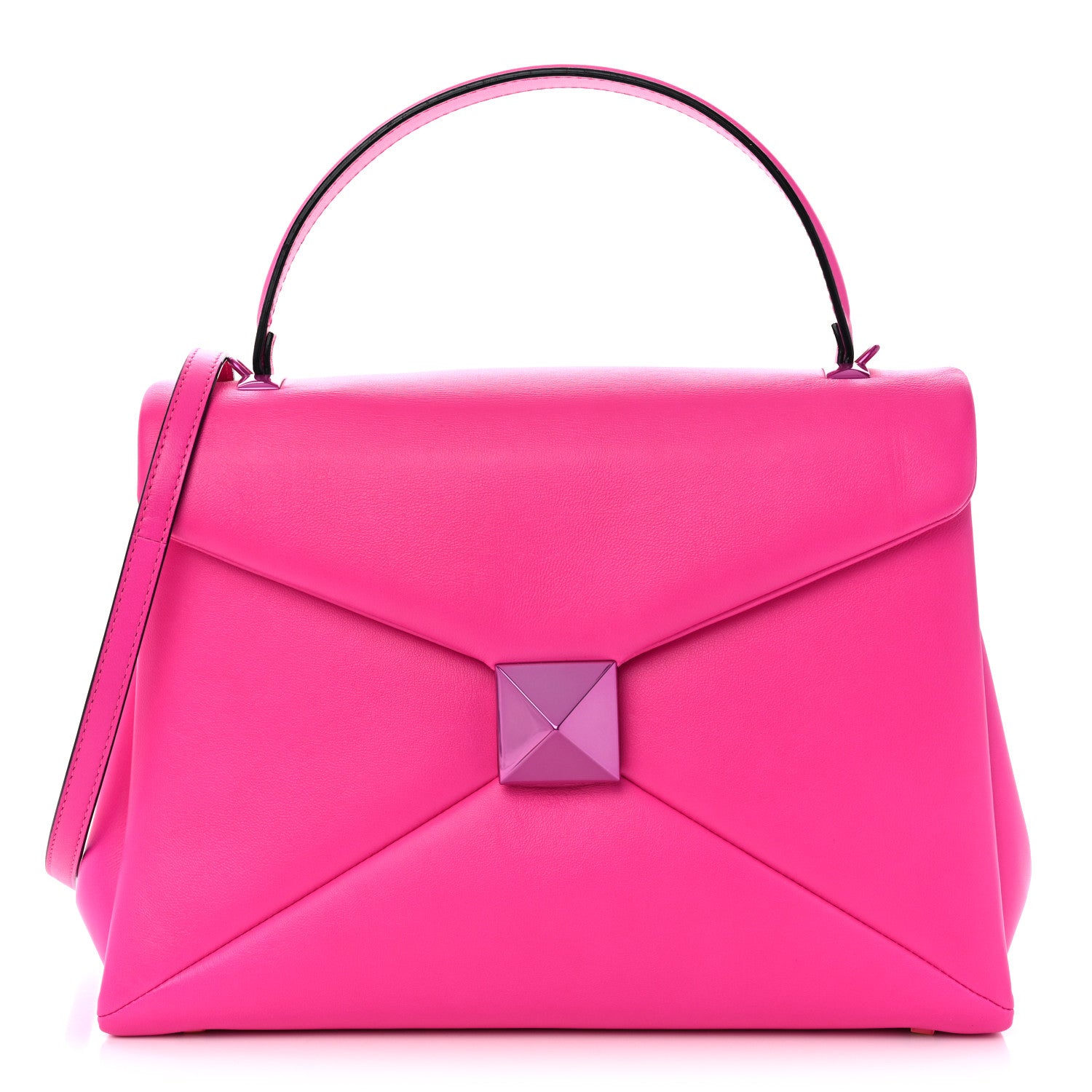 Valentino Garavani Nappa Tonal Monochrome One Stud Top Handle Bag Pink PP 1 of 11