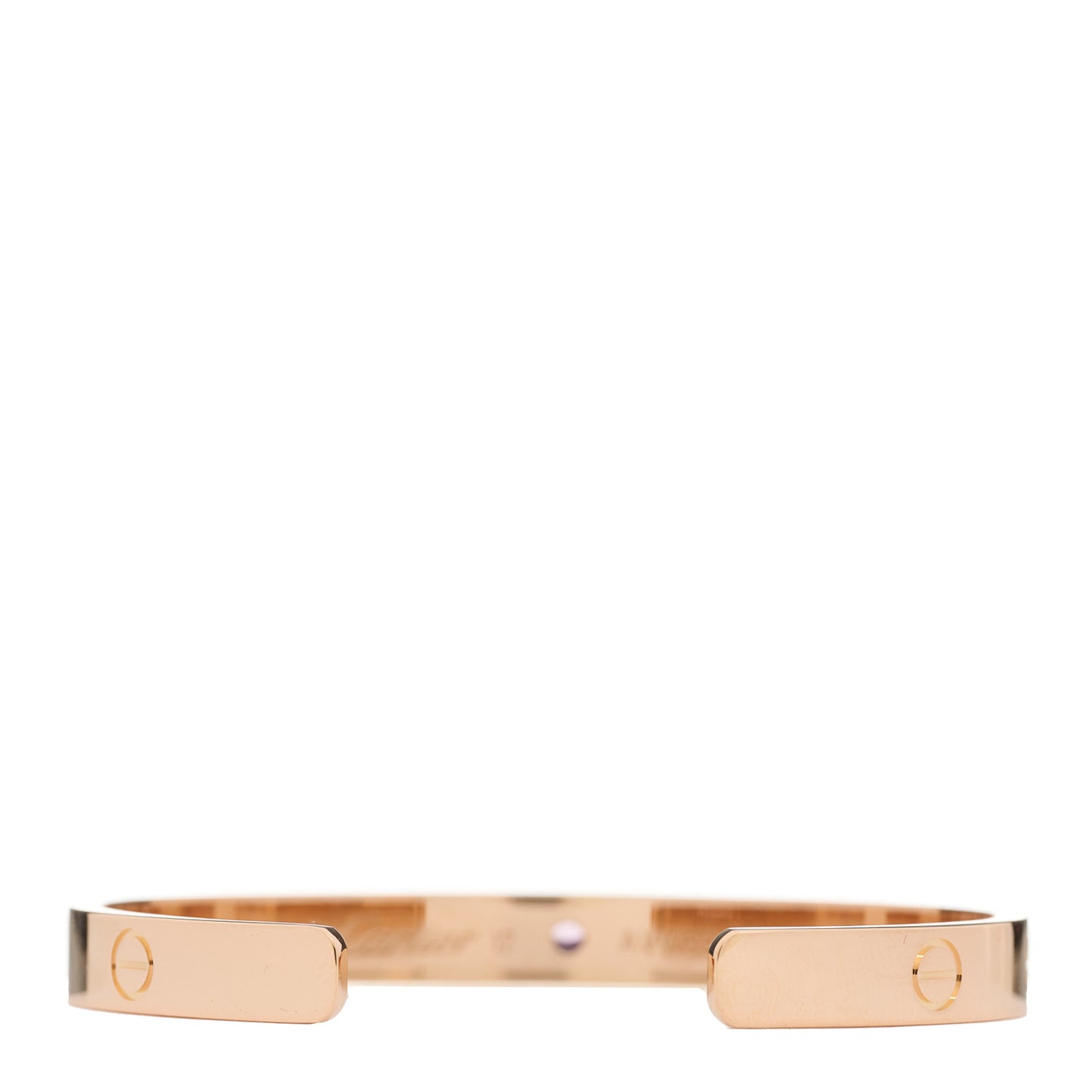 18K Pink Gold Pink Sapphire LOVE Cuff Bracelet 17