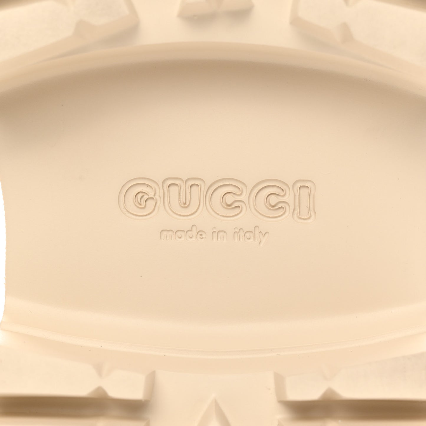 Rubber GG Monogram Perforated Elea Platform 55mm Lug Sole Sandals 39 Mystic White