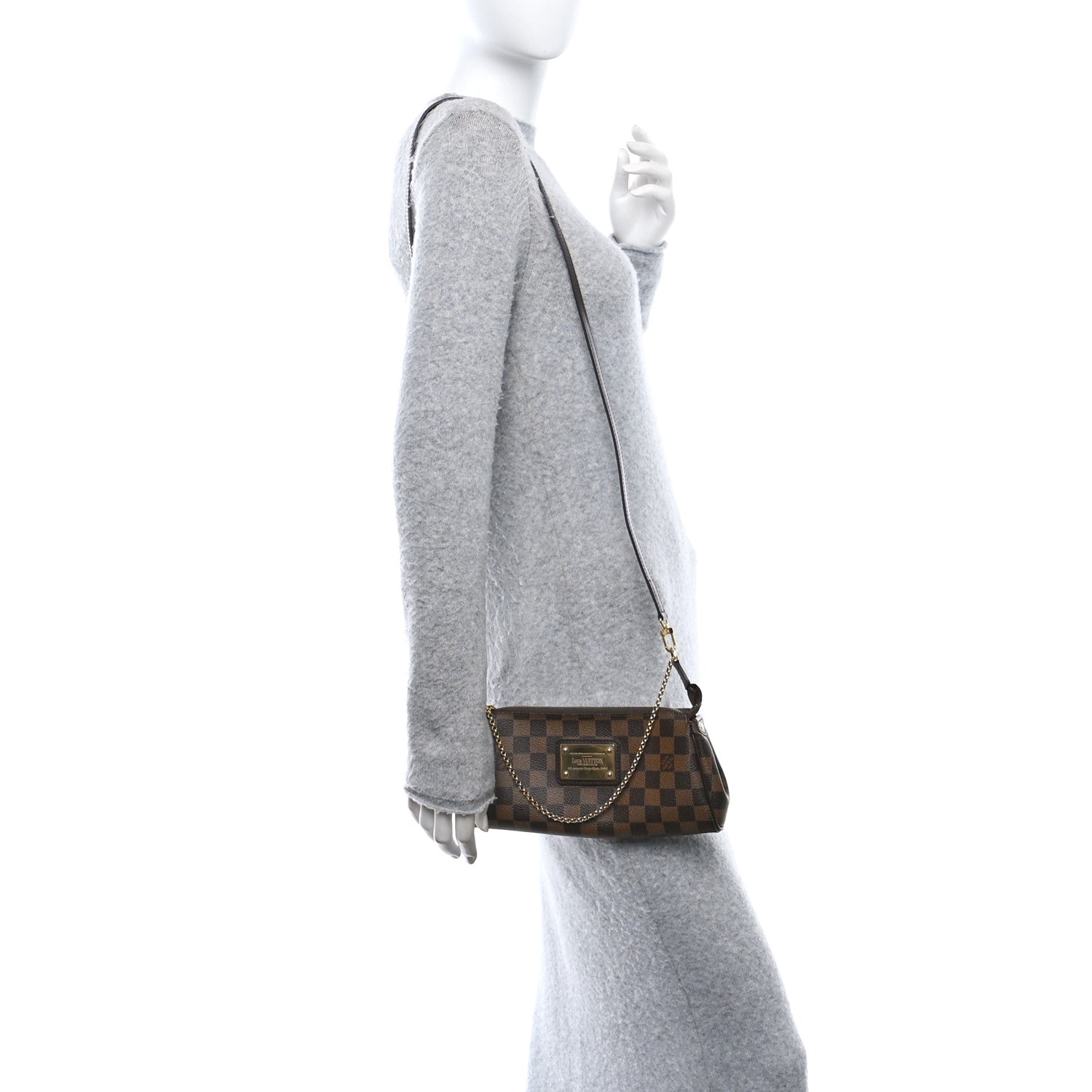 Louis Vuitton Damier Ebene Eva Clutch 2 of 9