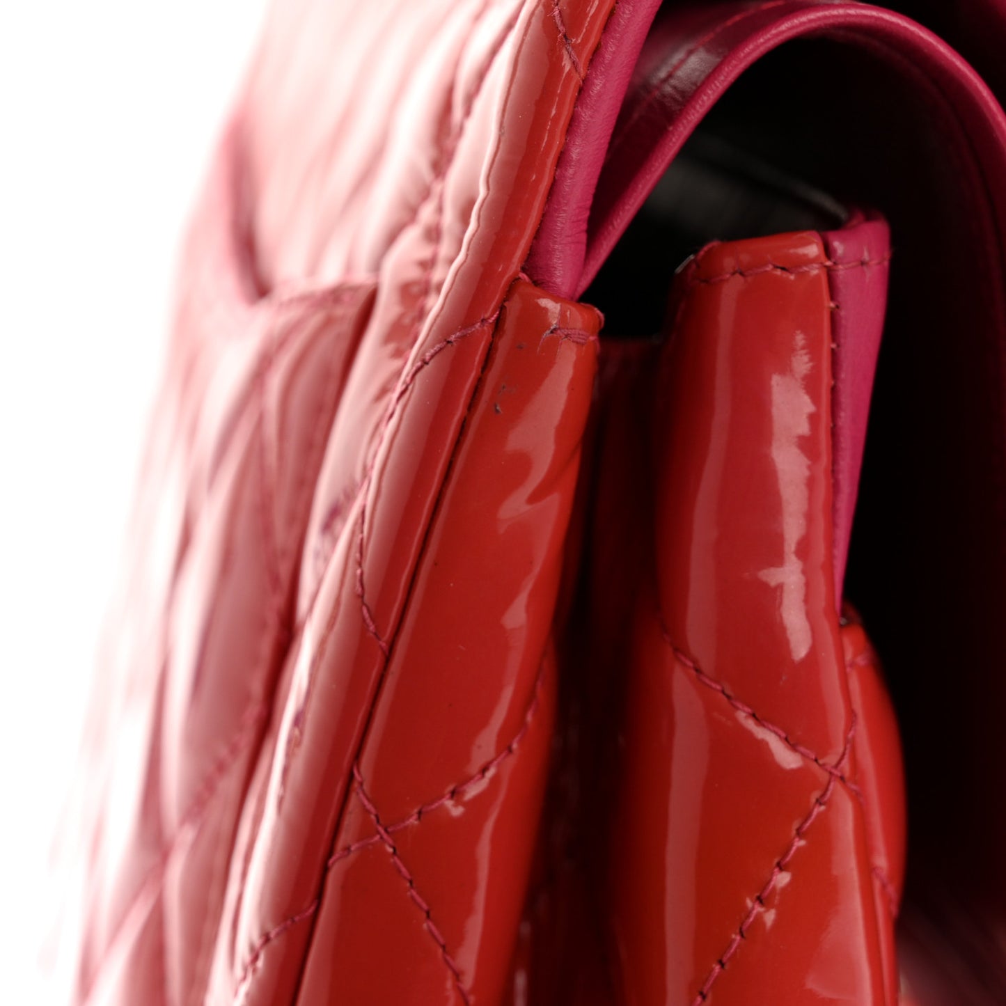 Patent Quilted Jumbo Double Flap Pink