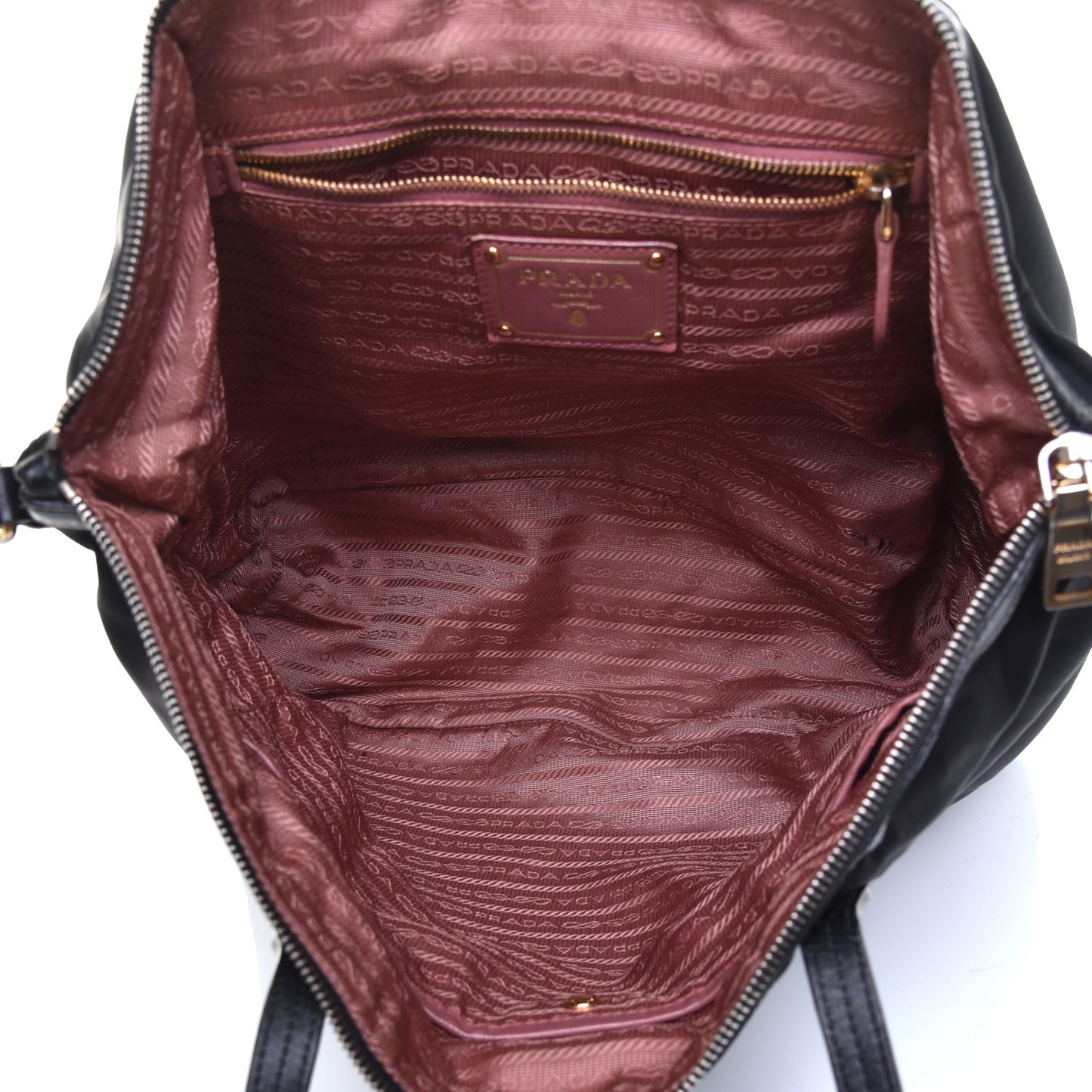 Tessuto Nylon Saffiano Shopping Tote Black