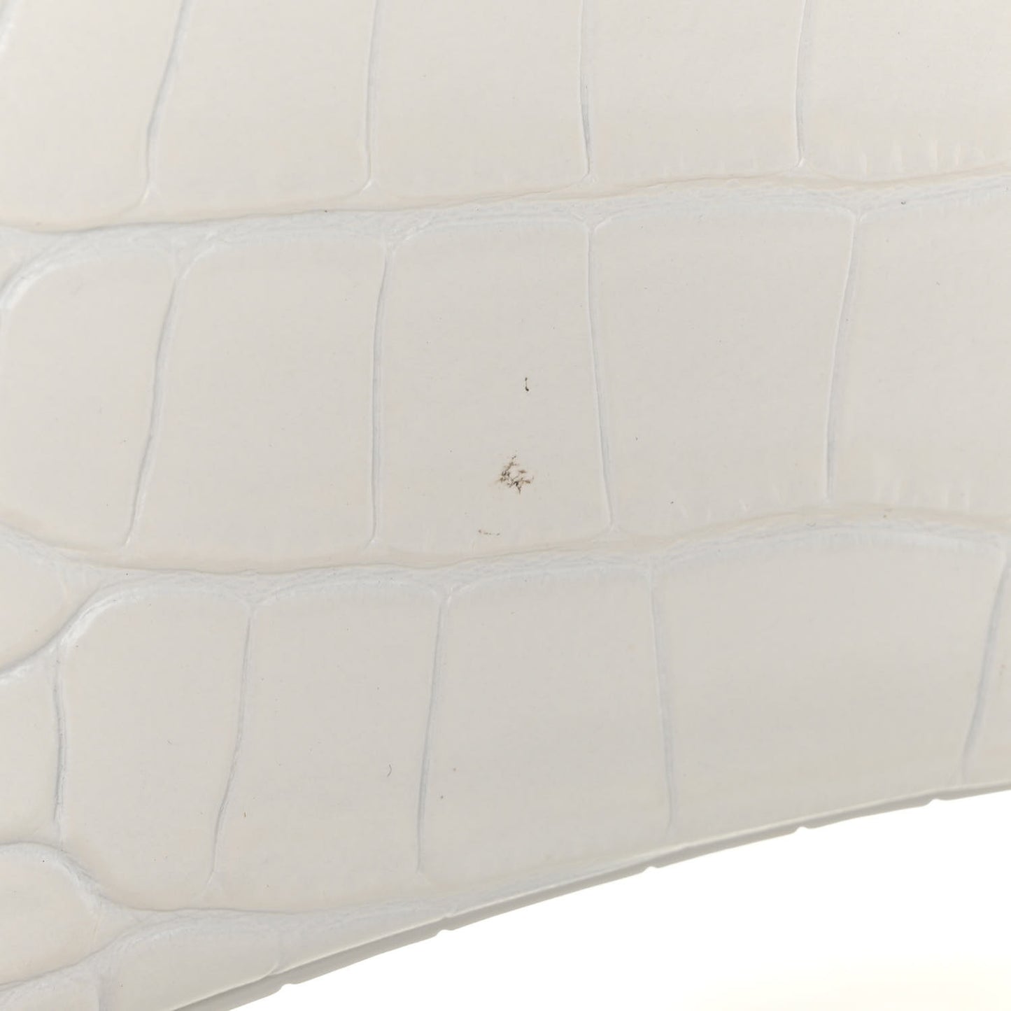 Shiny Calfskin Crocodile Embossed Small Hourglass Evening Chain Bag White