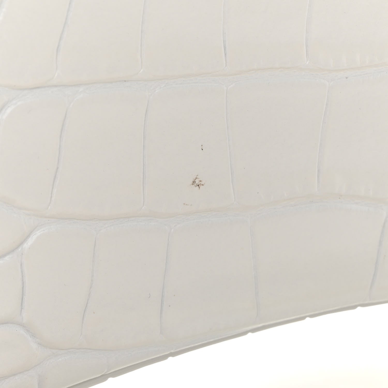 Balenciaga Shiny Calfskin Crocodile Embossed Small Hourglass Evening Chain Bag White 11 of 11