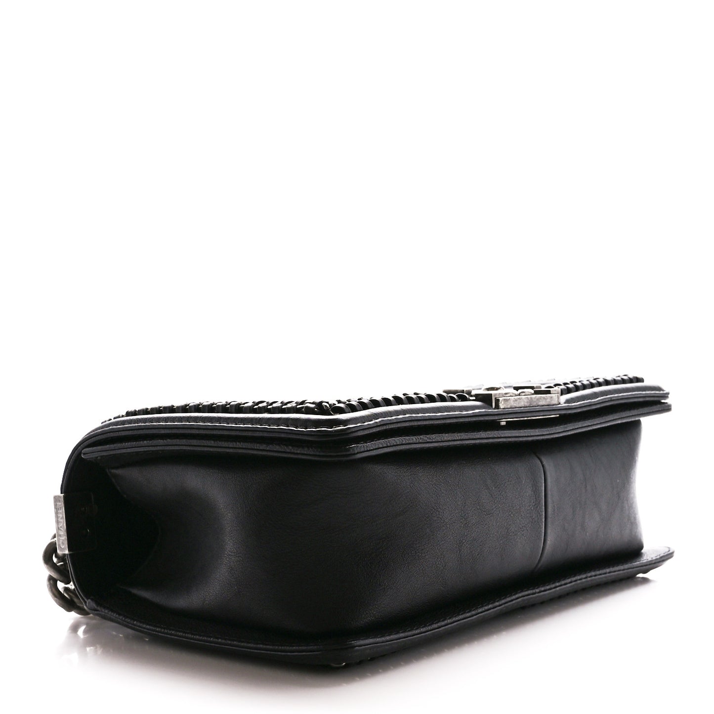Goatskin Quilted Medium Boy Handle Flap Black