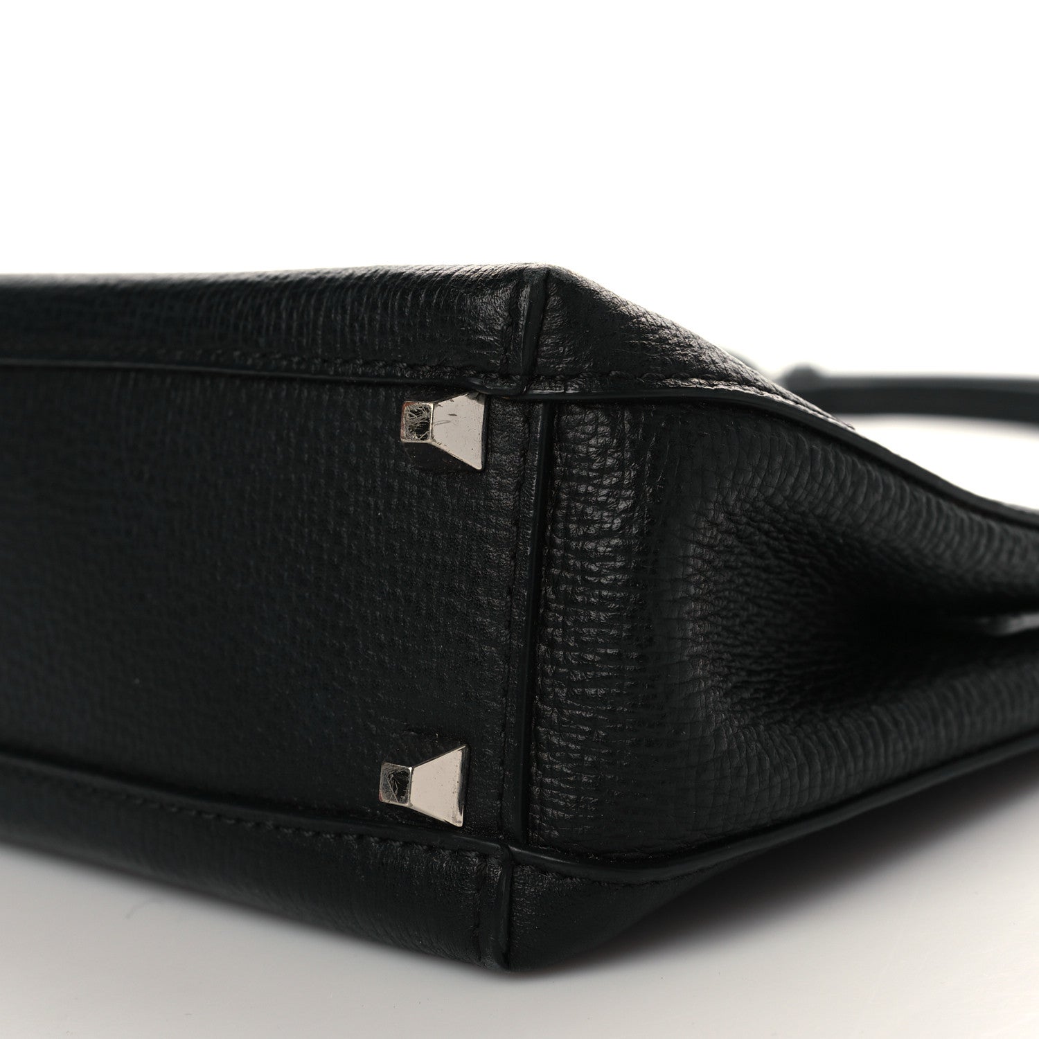 MCM Grained Calfskin Top Handle Crossbody Black 8 of 9