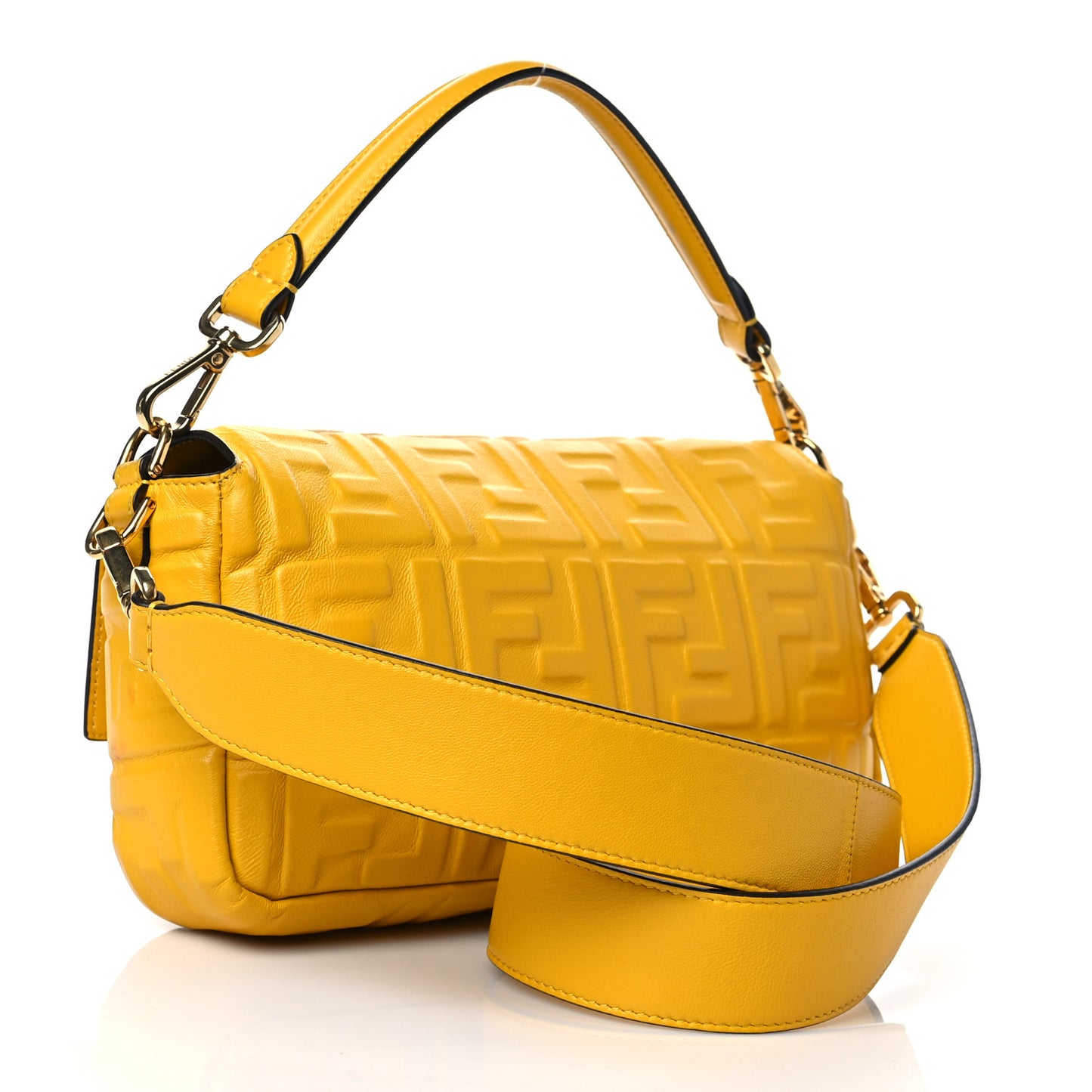 Nappa FF 1974 Embossed Baguette Mimosa
