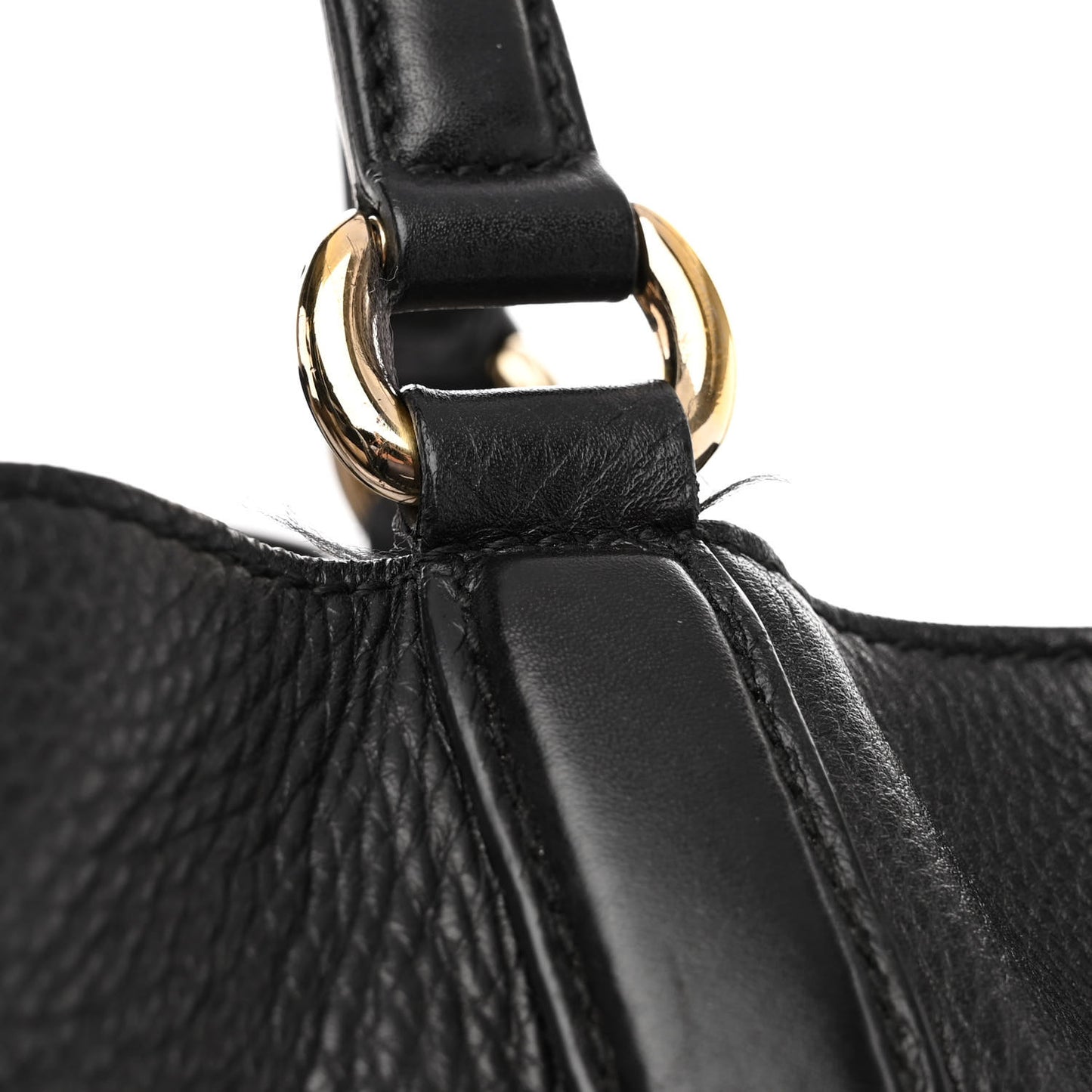 Pebbled Calfskin Medium Soho Shoulder Bag Black