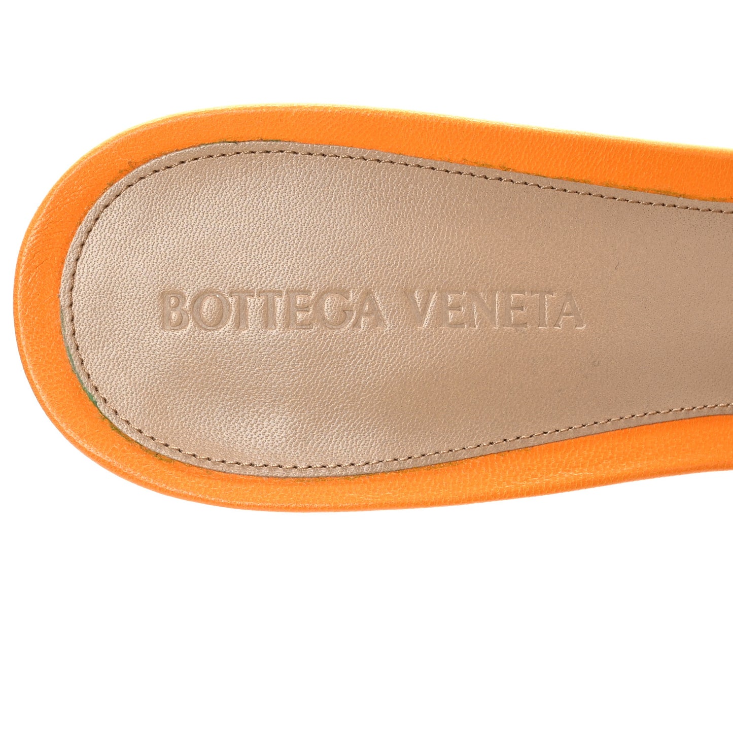 Lambskin Stretch 90mm Mule Sandals 40.5 Tangerine