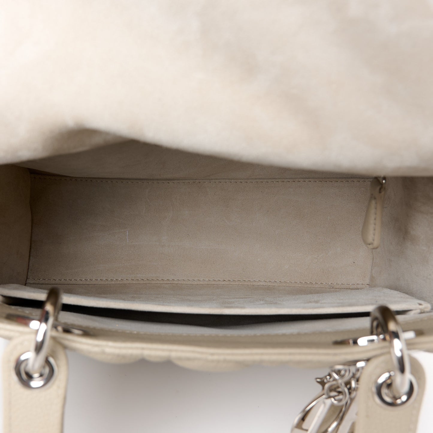 Grained Calfskin Cannage Medium Lady Dior Sable